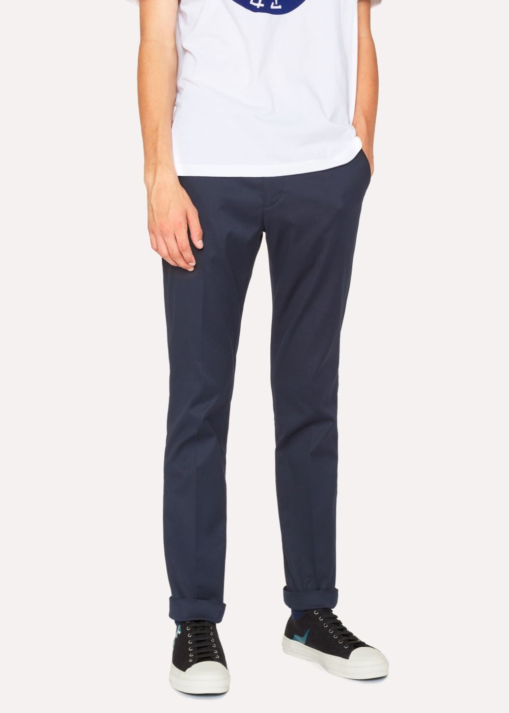 Paul Smith Men's Slim-Fit Navy Cotton-Stretch Pants