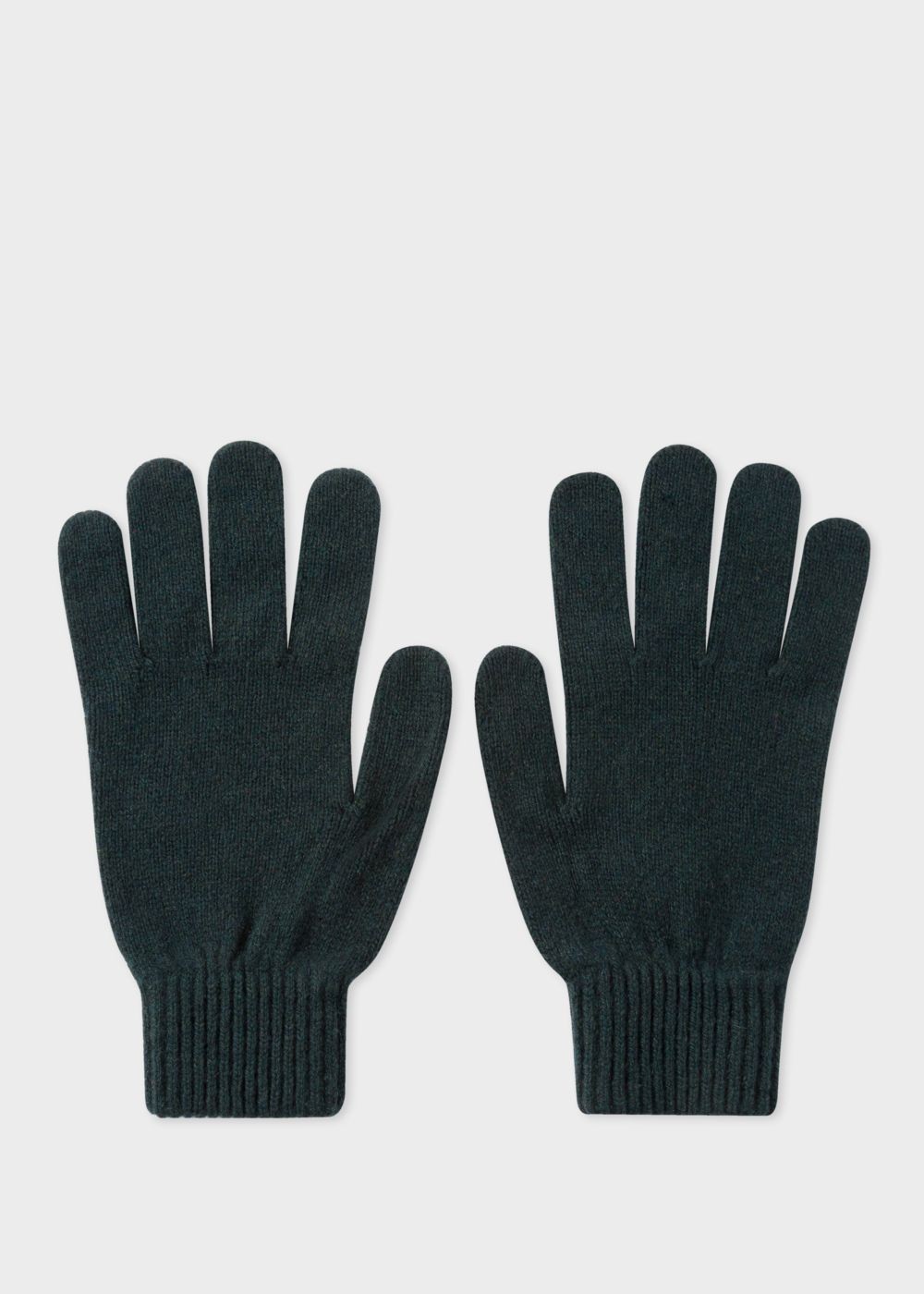 Paul Smith Mens's Dark Green Cashmere-Blend Gloves