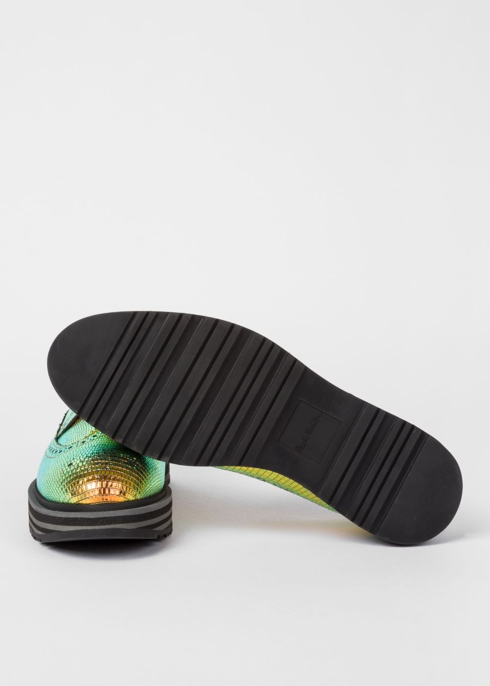 Paul Smith Womens's Iridescent Leather 'grand' Brogues With Striped Soles Sneakers