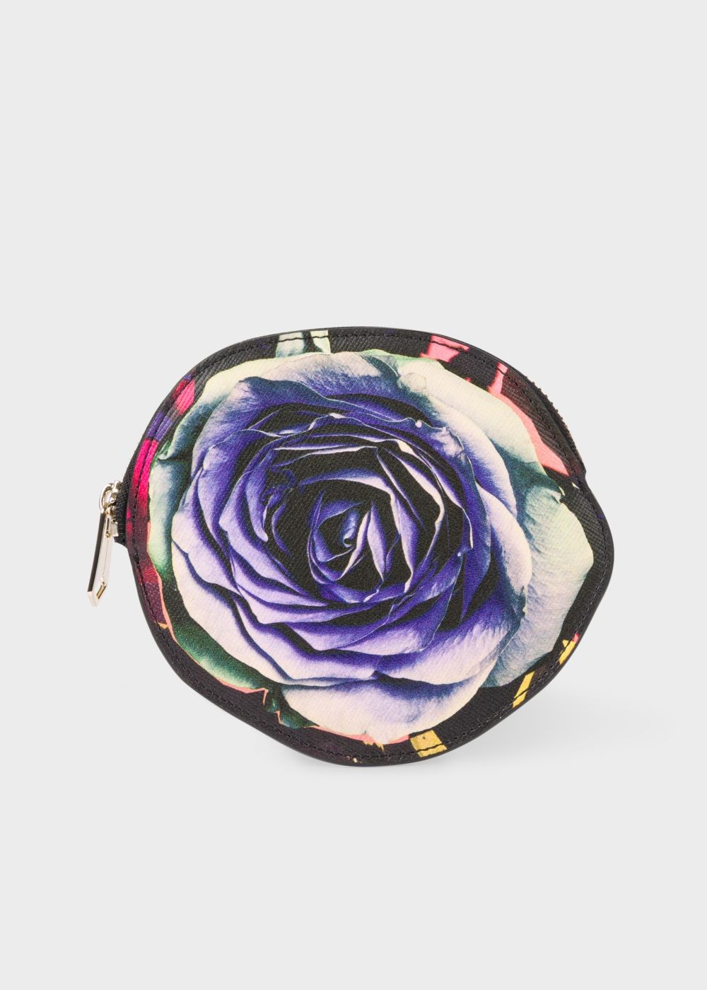 Paul Smith 'rose Collage' Print Leather Zip-Pouch Accessories Womens