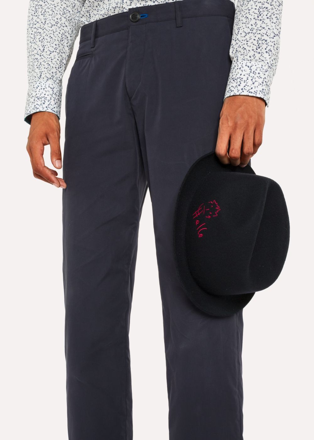 Paul Smith Men's Navy 'hello' Embroidery Wool-Felt Caps