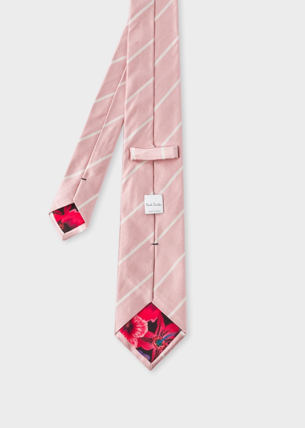 Paul Smith Mens's Dusty Pink Diagonal Stripe Silk Tie