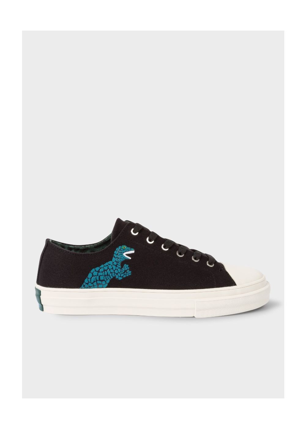 Paul Smith Women's Black Canvas 'kinsey' Sneakers With Dino Print