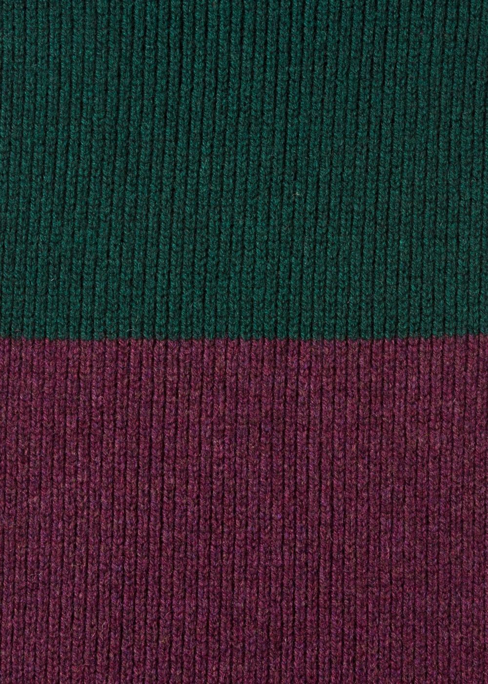 Paul Smith Women's Green And Burgundy Ribbed Scarf With Pom Poms