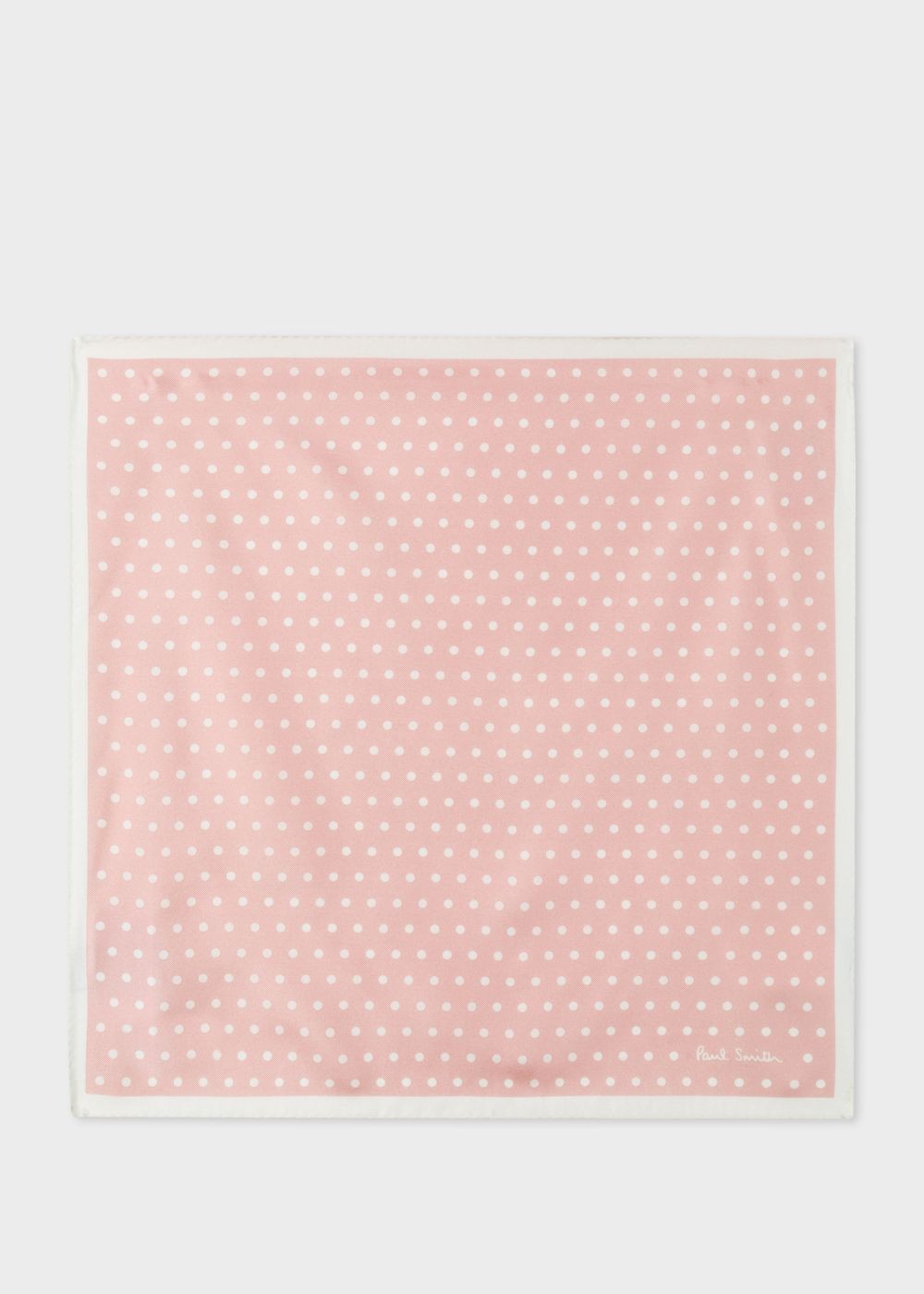 Paul Smith Men's Light Pink Polka Dot Silk Pocket Square Accessories