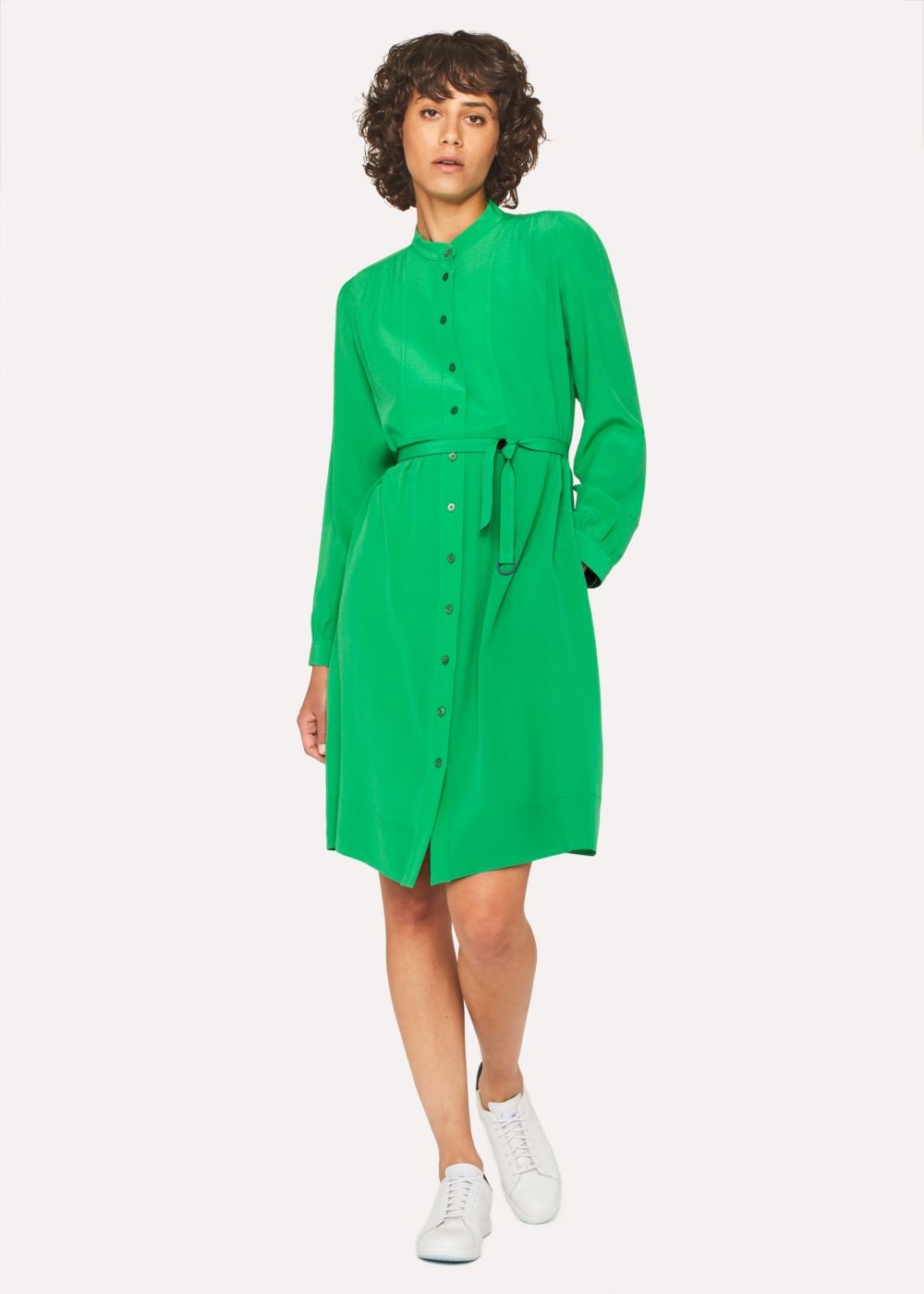Paul Smith Womens's Green Silk Henley Shirts Dress