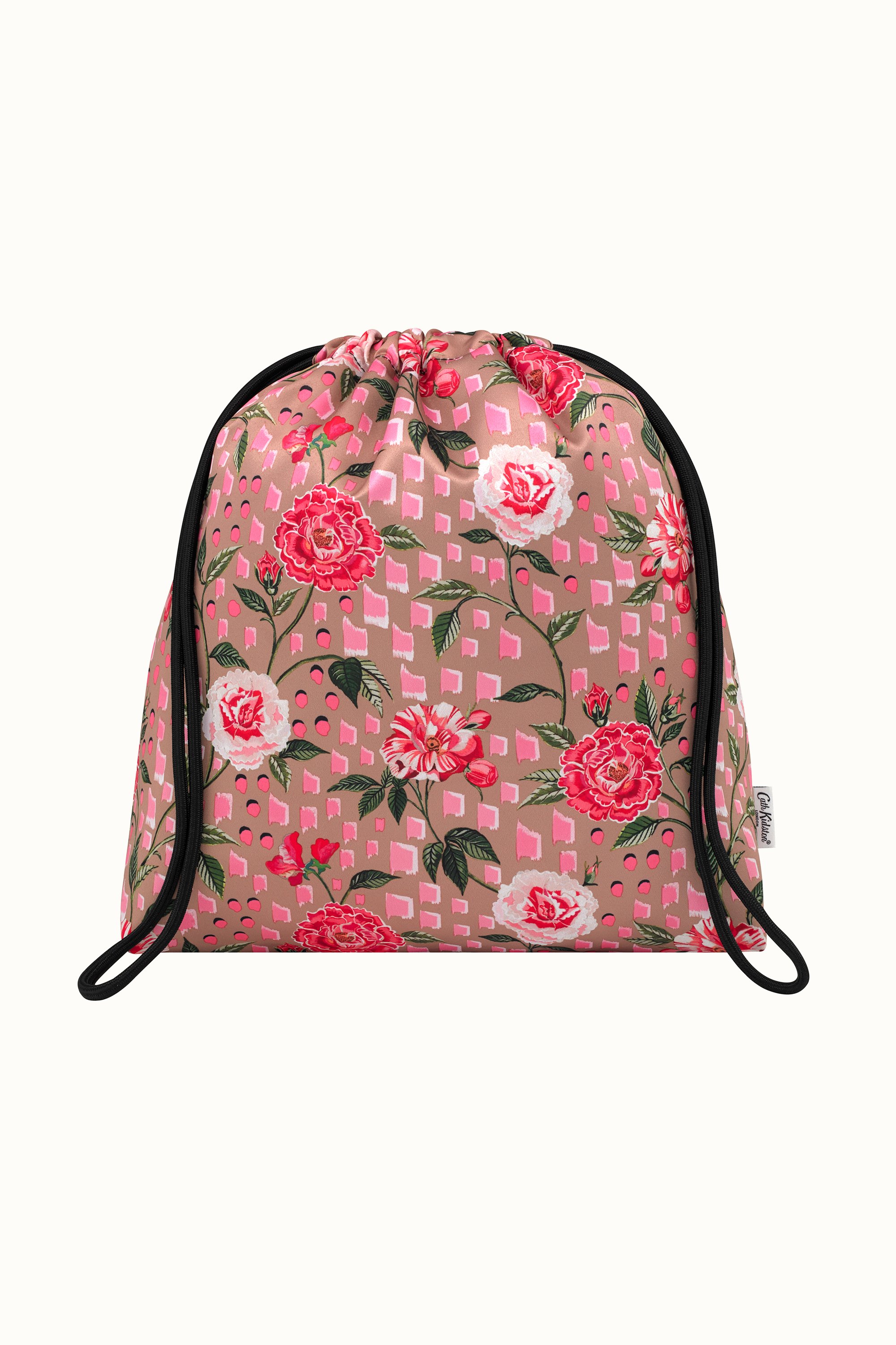 Tea Rose Recycled Satin Drawstring Pouch