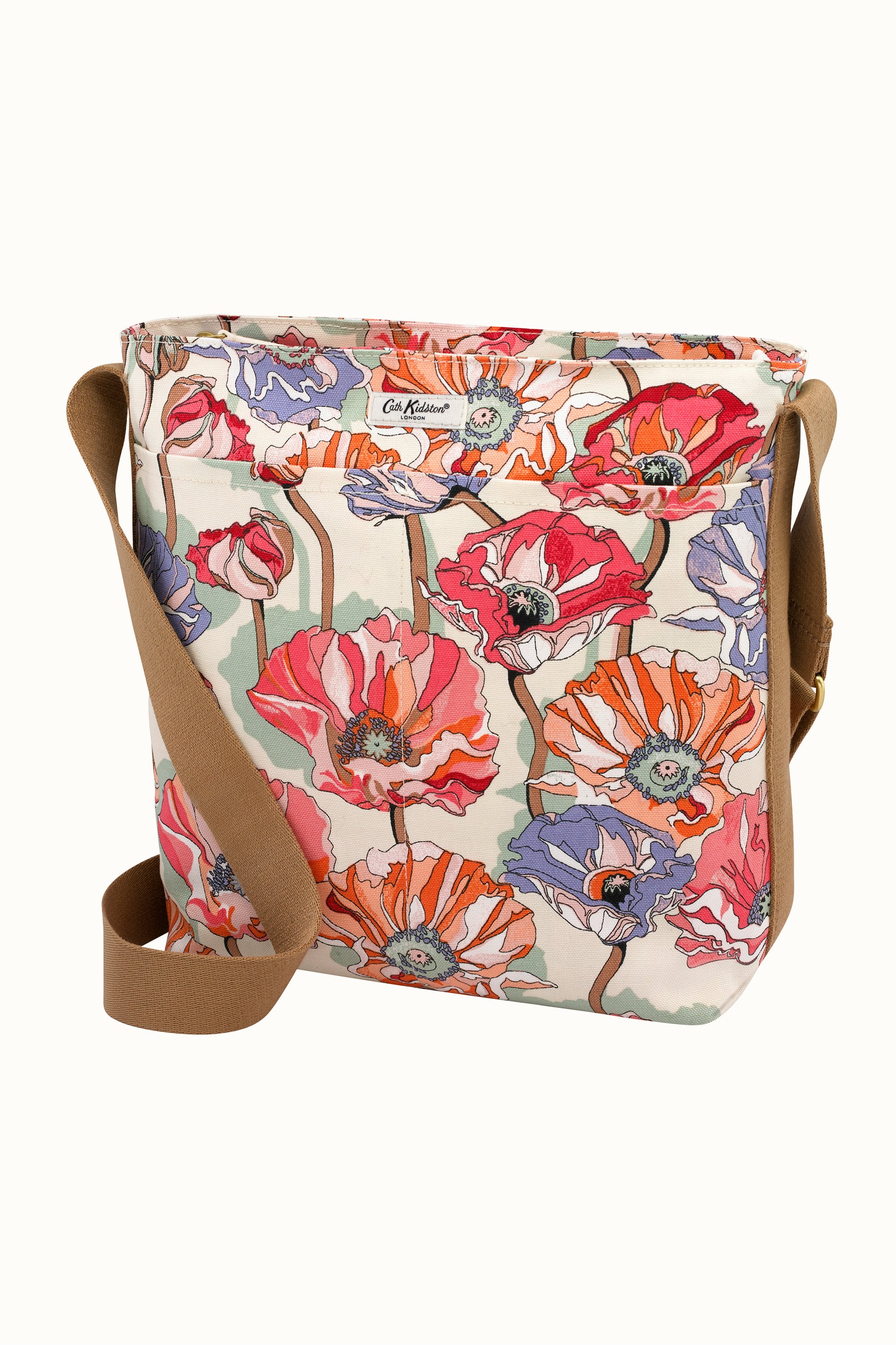 Summer Poppy Midscale Zipped Messenger Bag