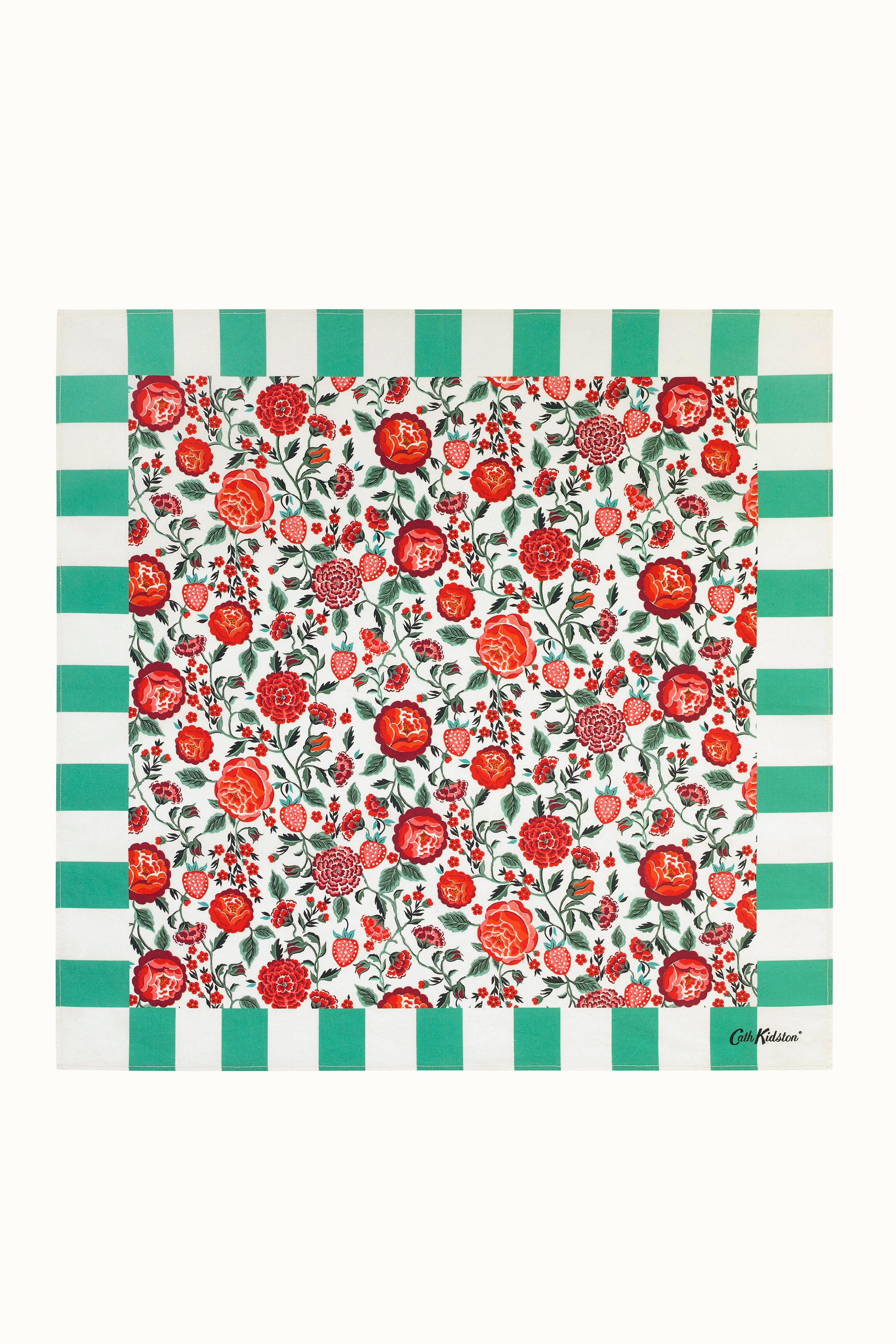 Strawberry Garden Scarf Border Print Bandana