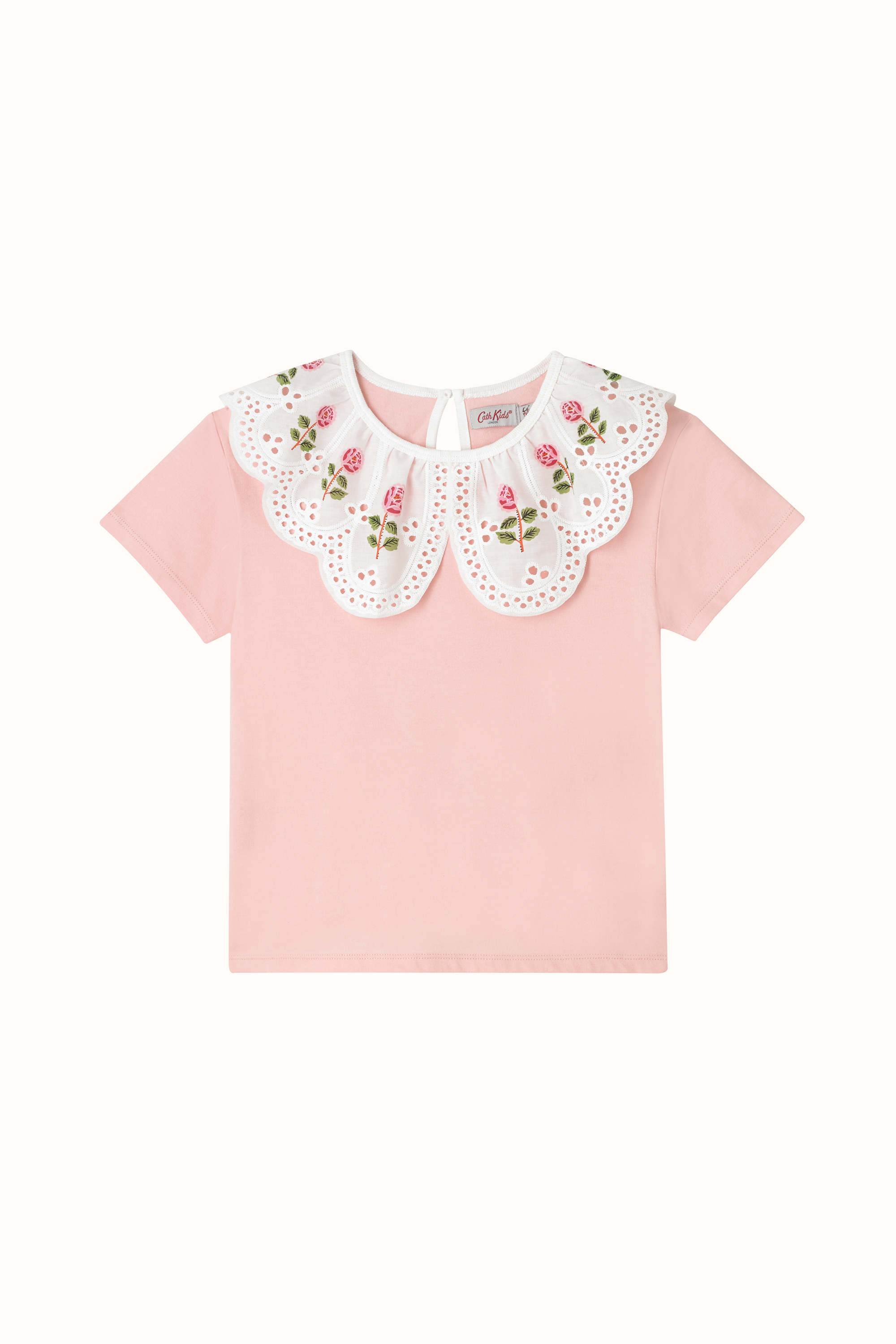 Rose Collar Short Sleeve Frill Collar T-Shirt (1-10 Years)