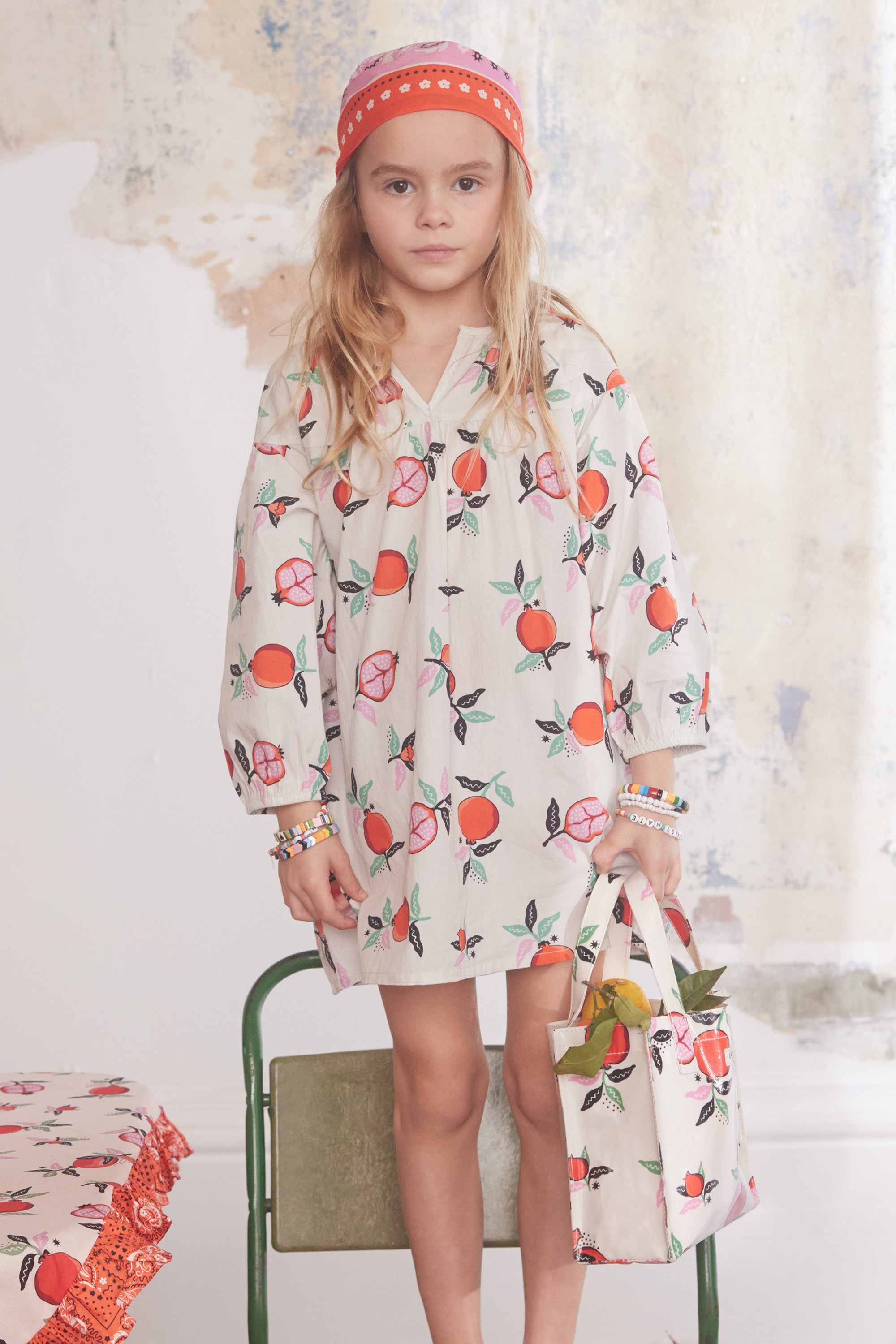 Pomegranate Mini Kaftan Dress (1-10 Years)