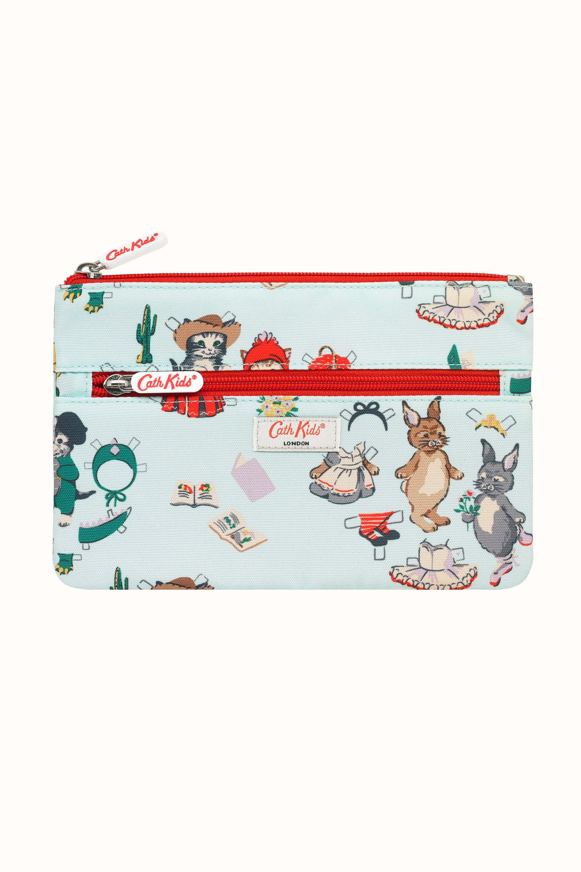 Paper Dolls Kids Double Zip Pencil Case