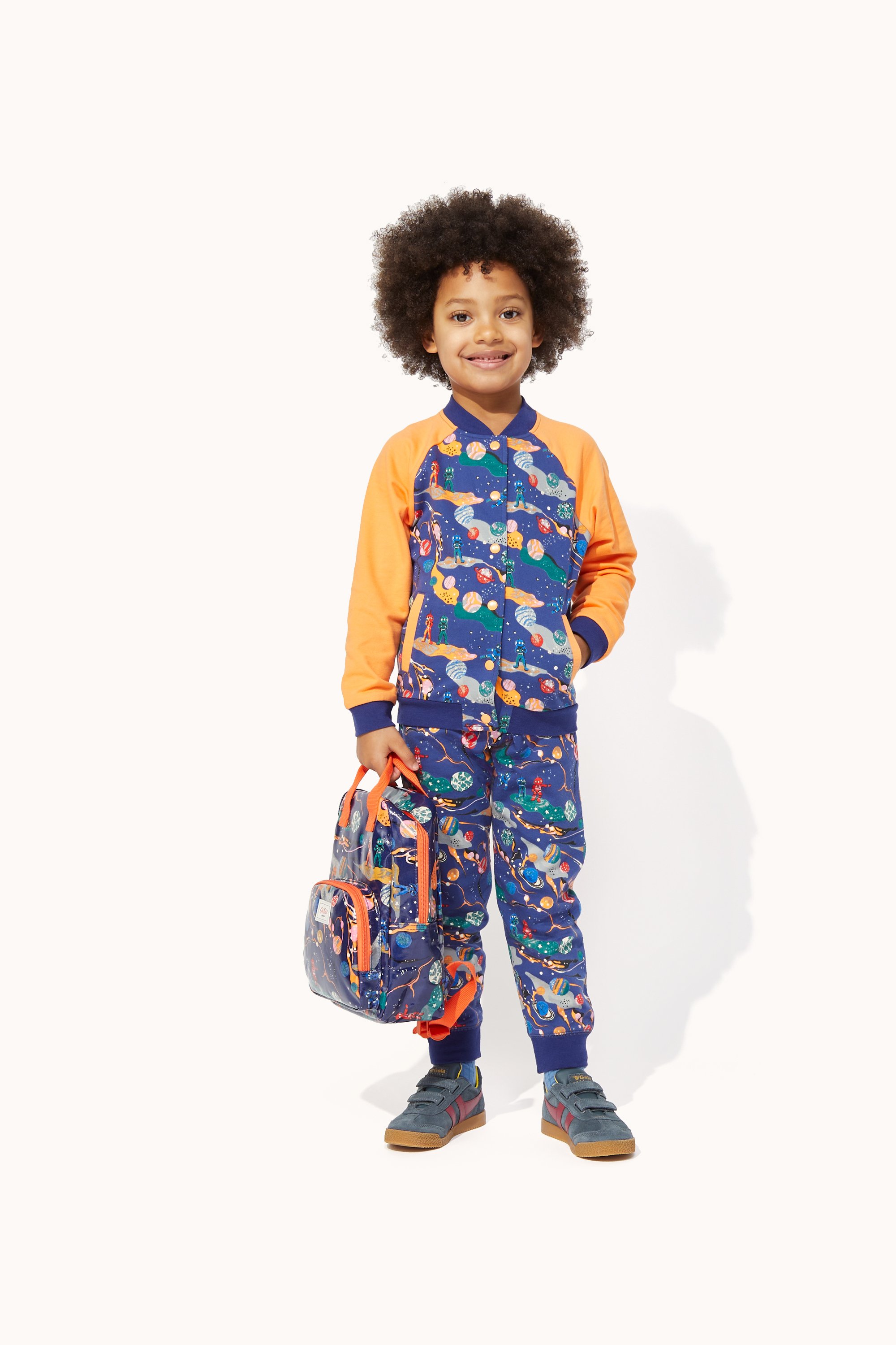 Marble Space Contrast Sleeve Bomber Jacket (1-10 Years)