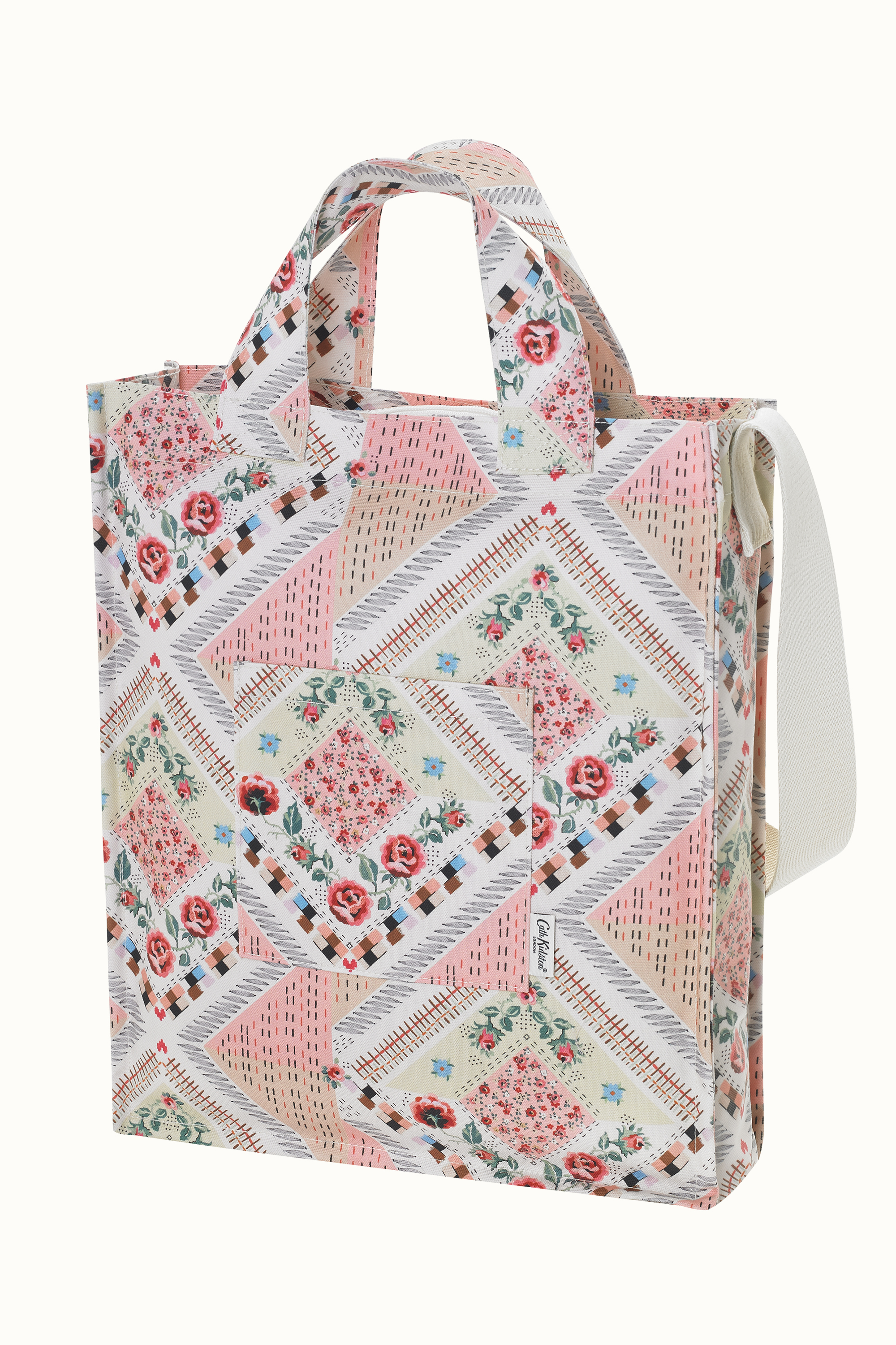 Patchwork Organic Cotton Tall Tote