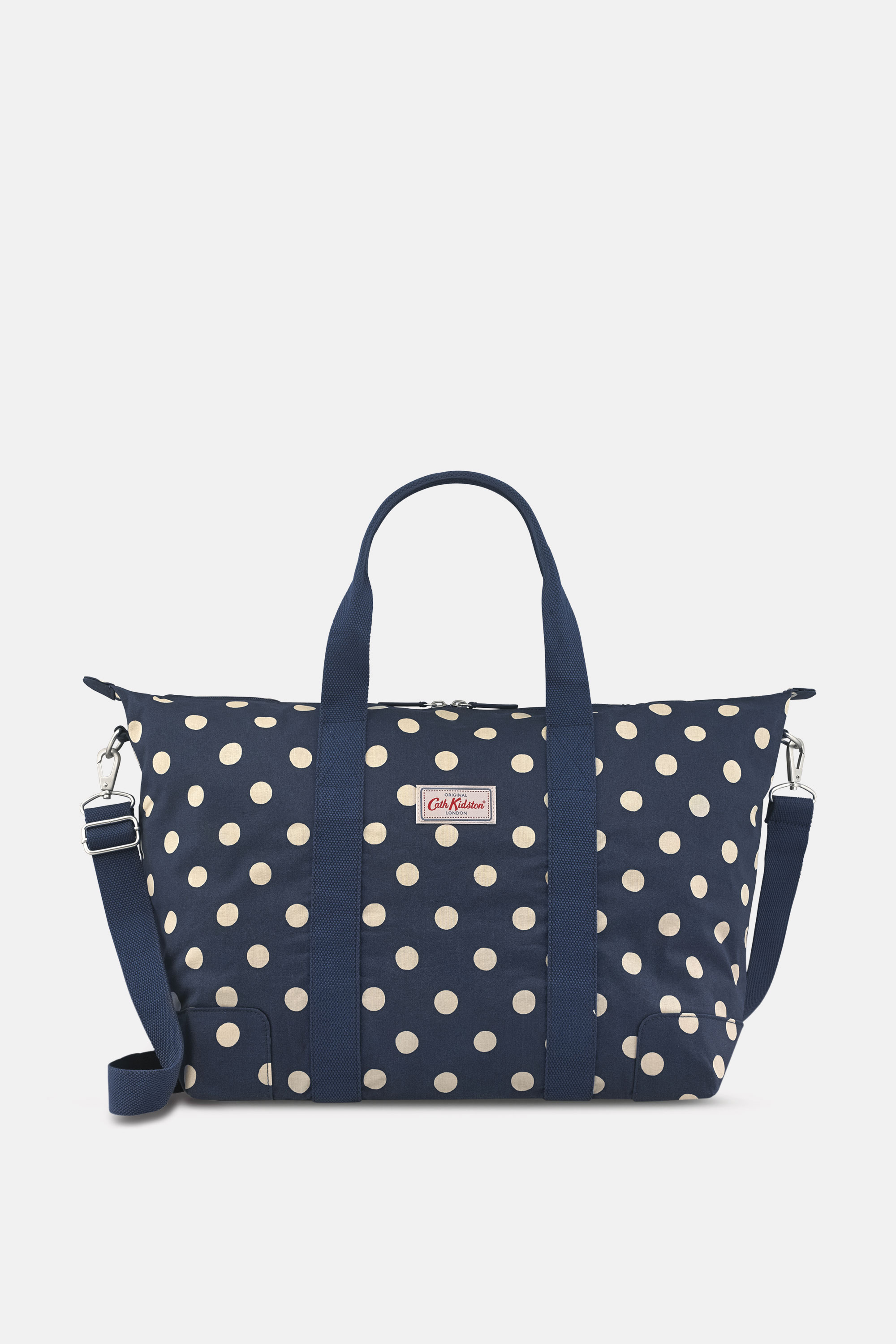 Button Spot Navy Foldaway Overnight Bag