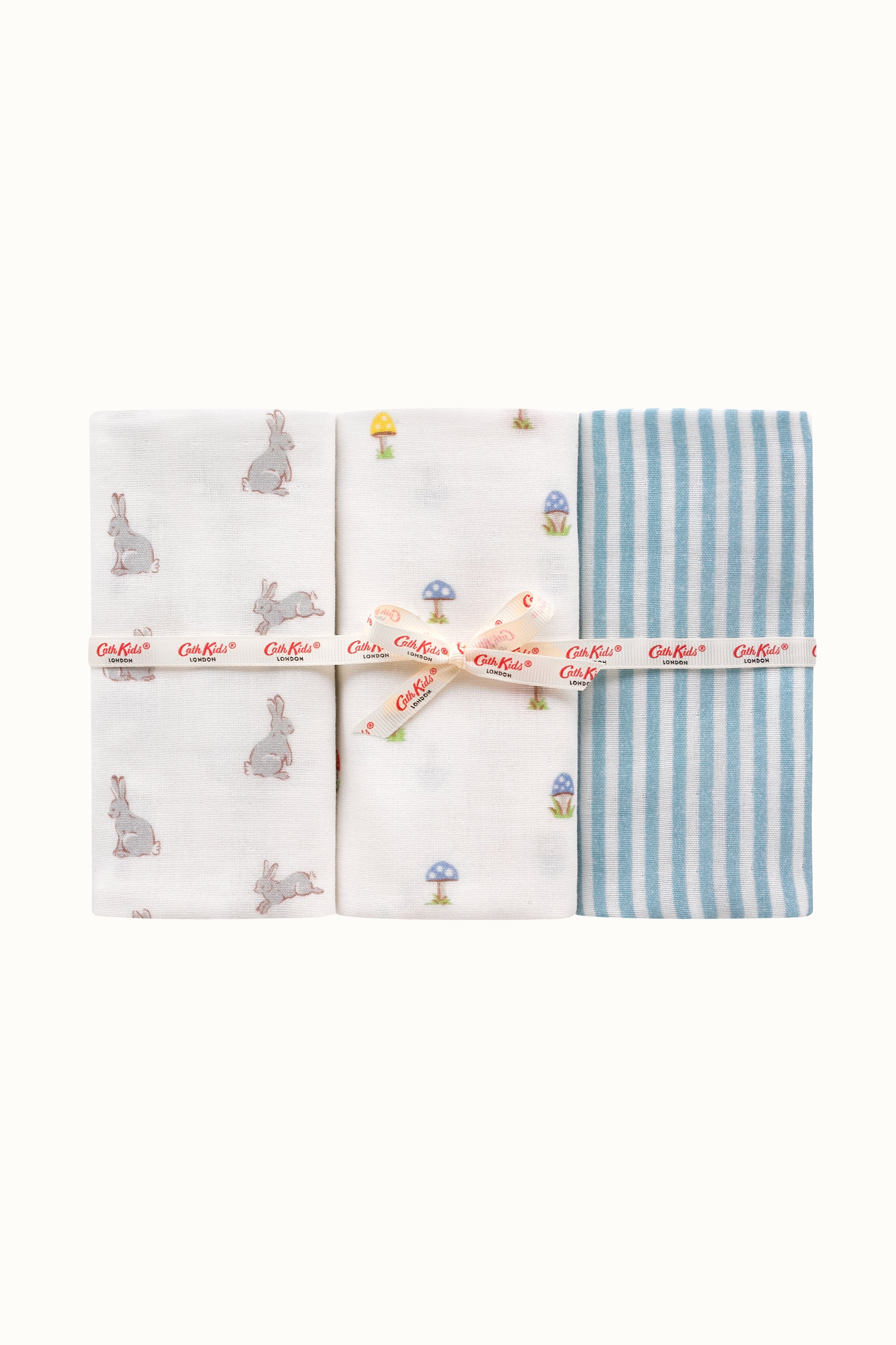 Garden Bunnies Set of 3 Muslin Cloths