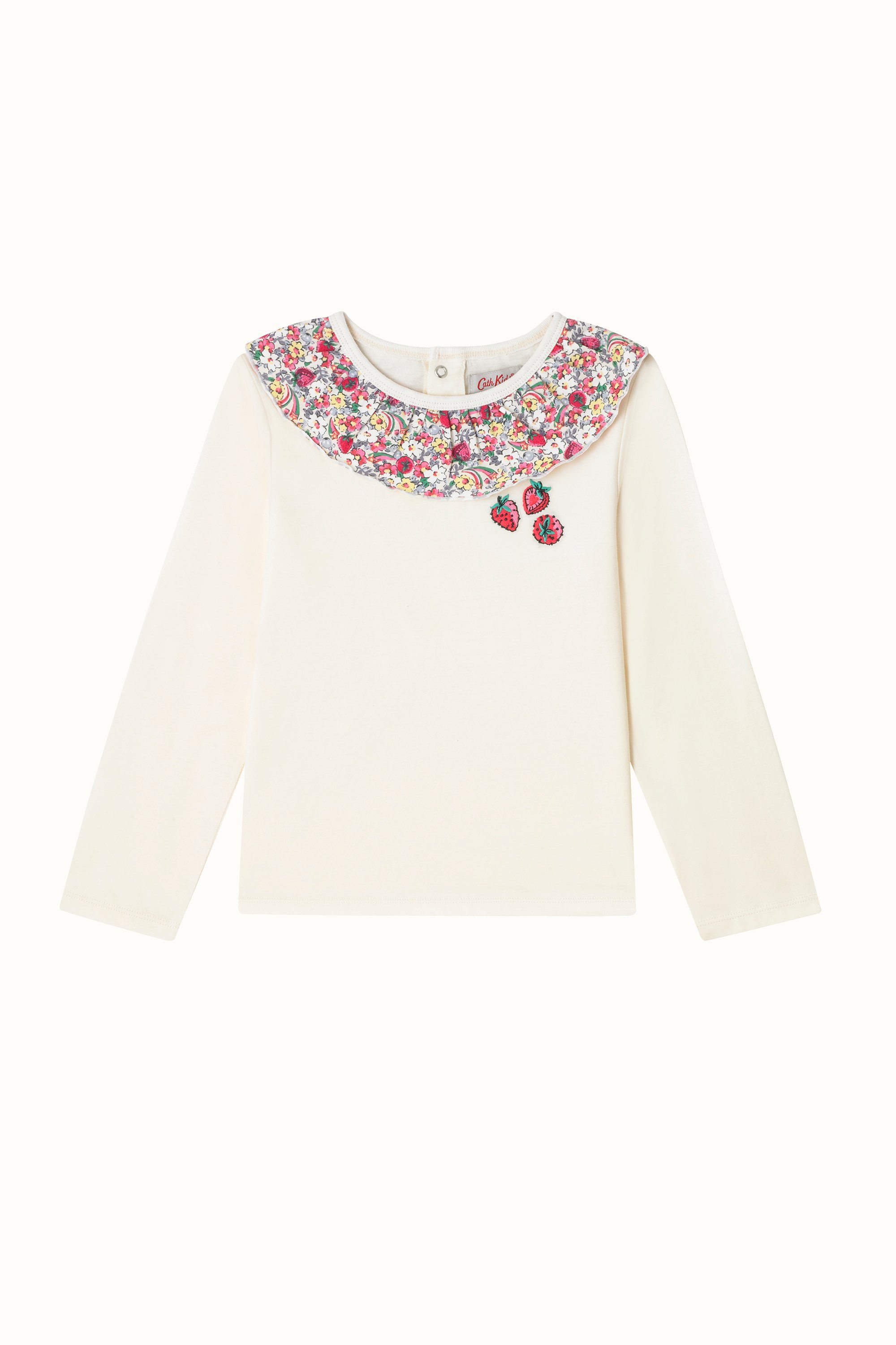 Strawberry Long Sleeve Frill Collar T-Shirt (1-10 Years)