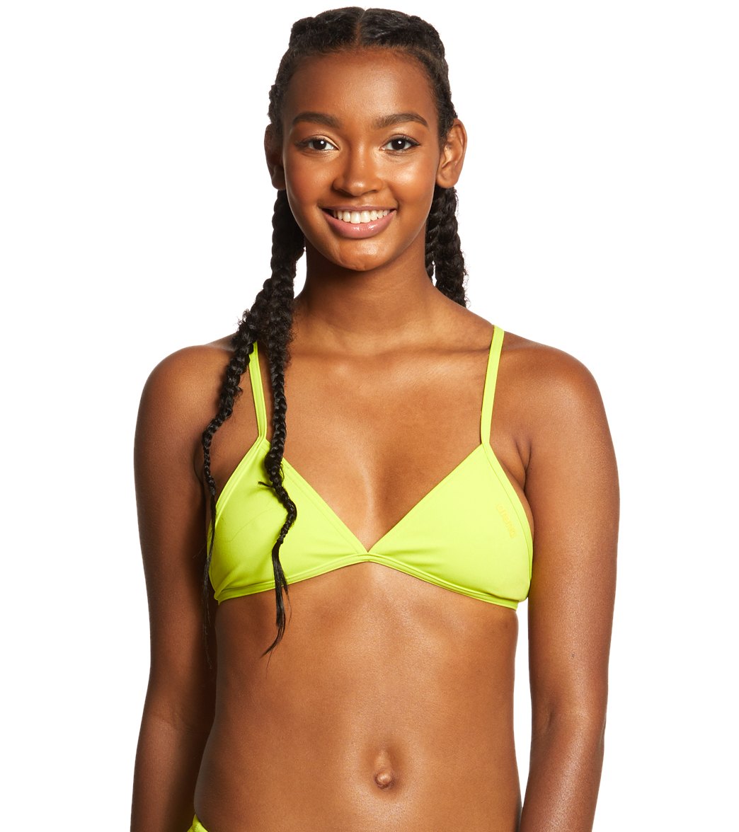 Arena Women's Rulebreaker Triangle Feel Bikini Top Soft Green/Yellow Star