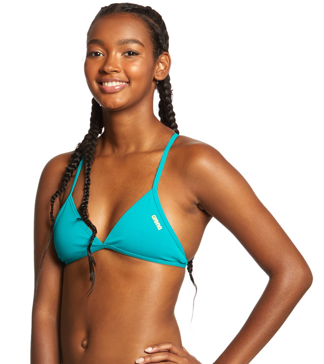 Arena Women's Rulebreaker Triangle Feel Bikini Top Persian Green/Yellow Star
