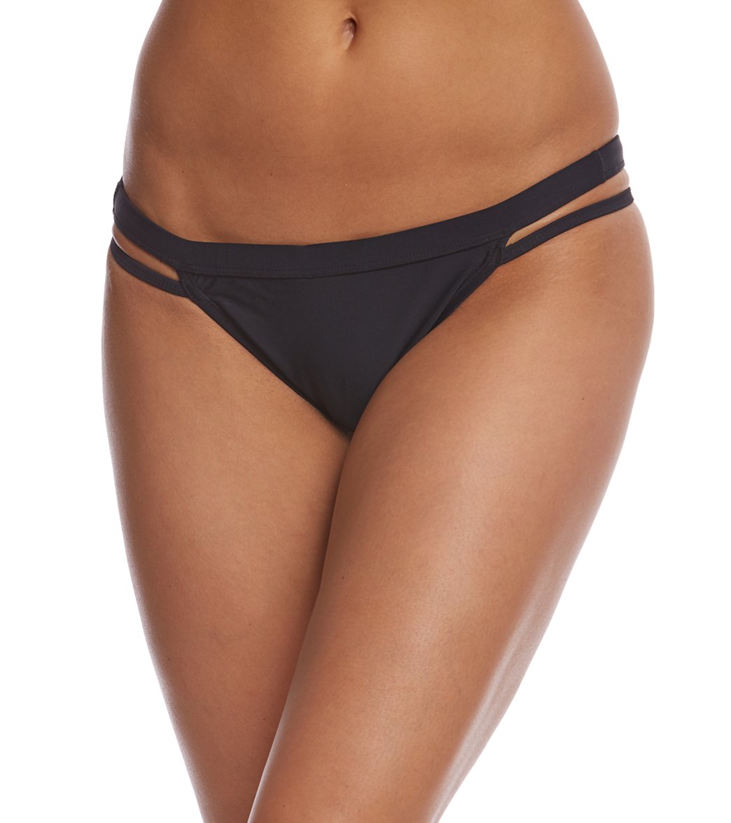 Sporti Solid Cheeky Bikini Swim Bottom Black
