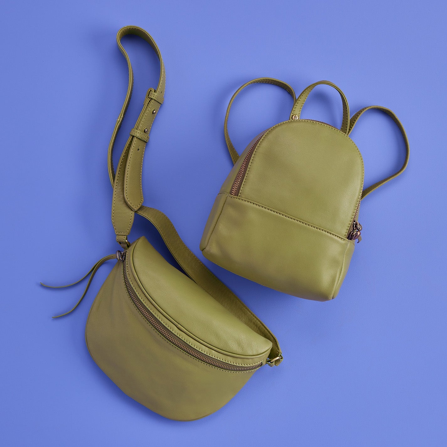 Juno Belt Bag in Soft Leather - Leaf