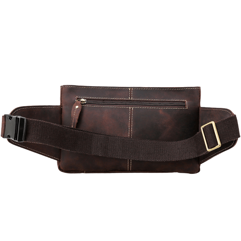 Leather Belt Bag with Pockets