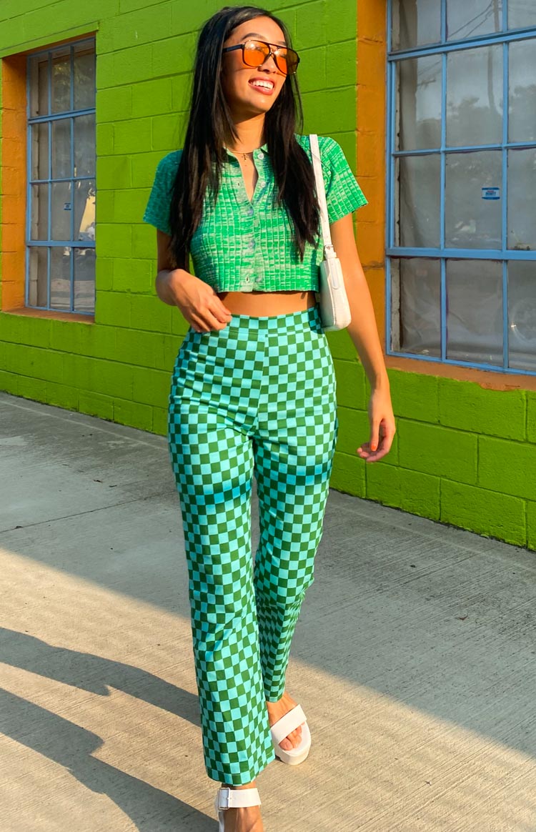 Lorelai Check Pant Green