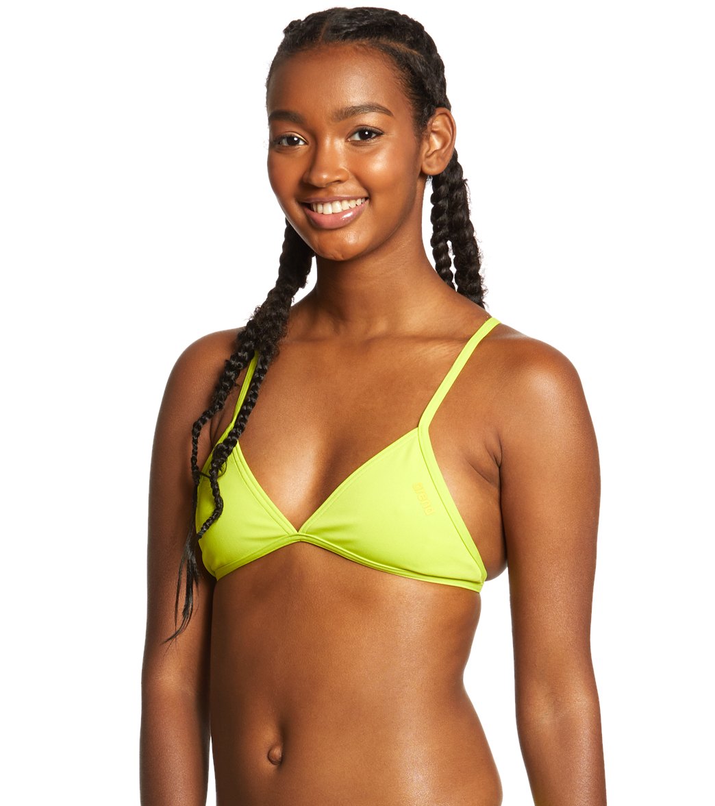 Arena Women's Rulebreaker Triangle Feel Bikini Top Soft Green/Yellow Star