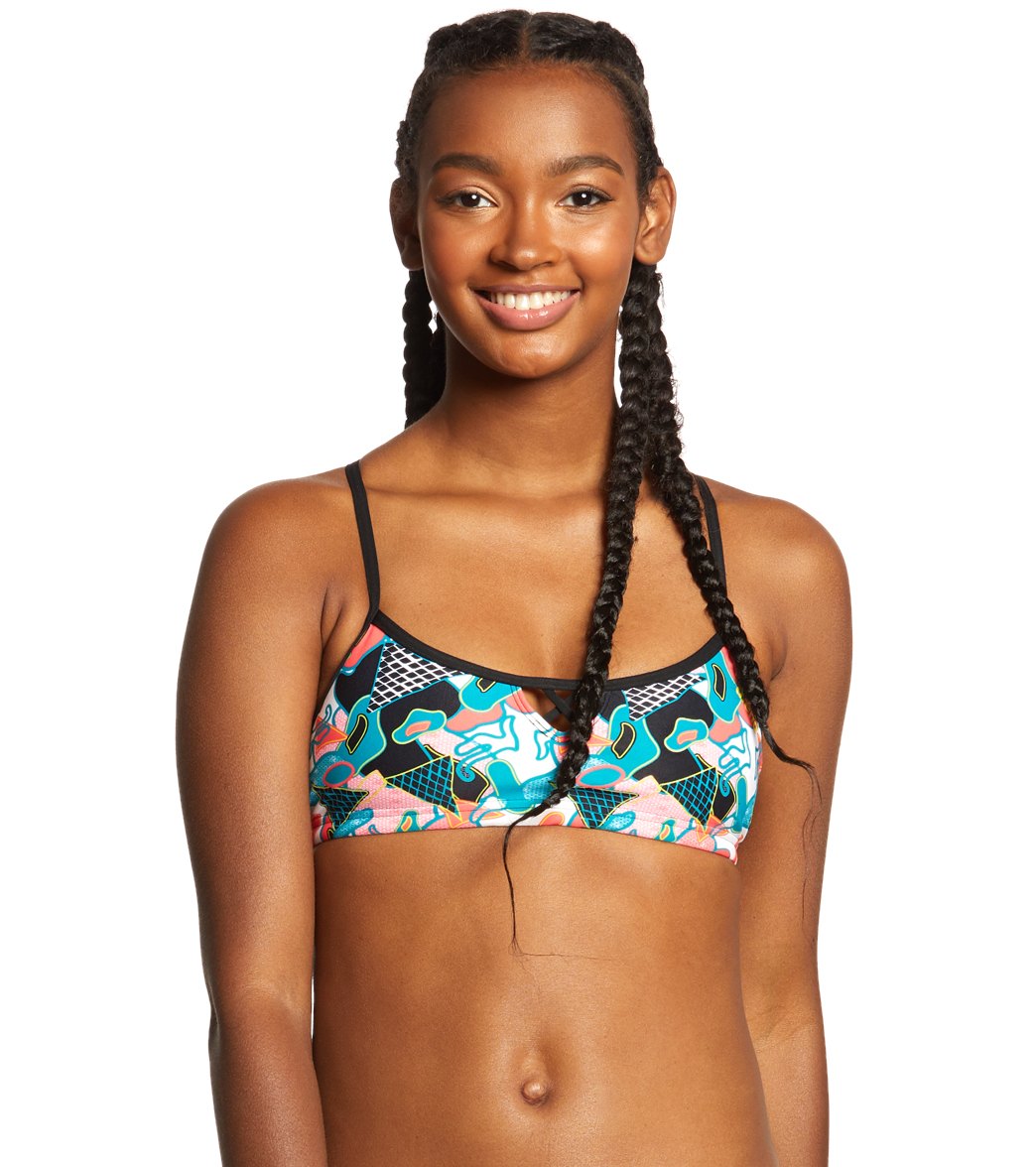 Arena Women's Rulebreaker Bandeau Be Bikini Top Black/Multi
