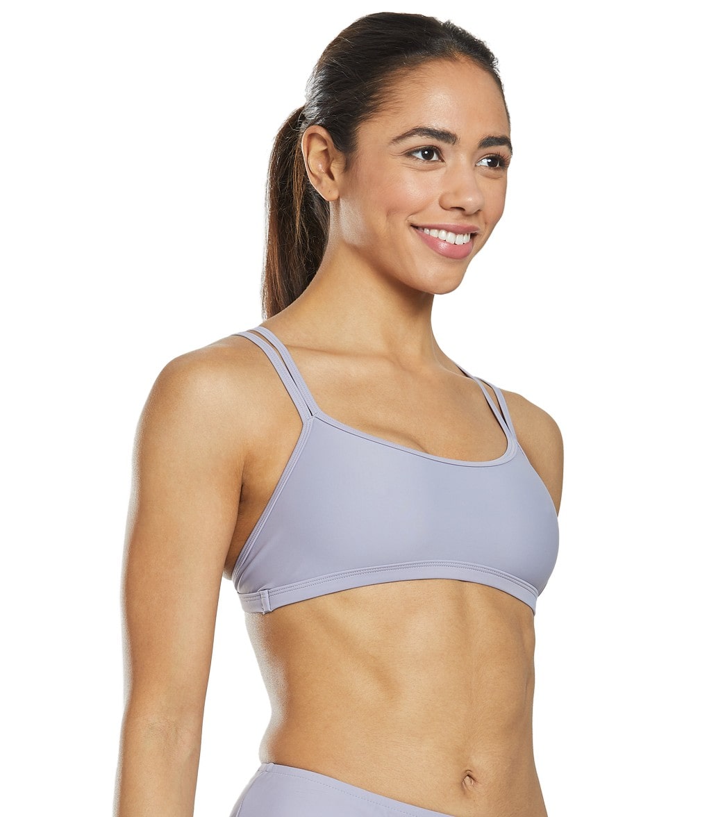 Sporti Active Double Cross Workout Bikini Top Lavender Grey