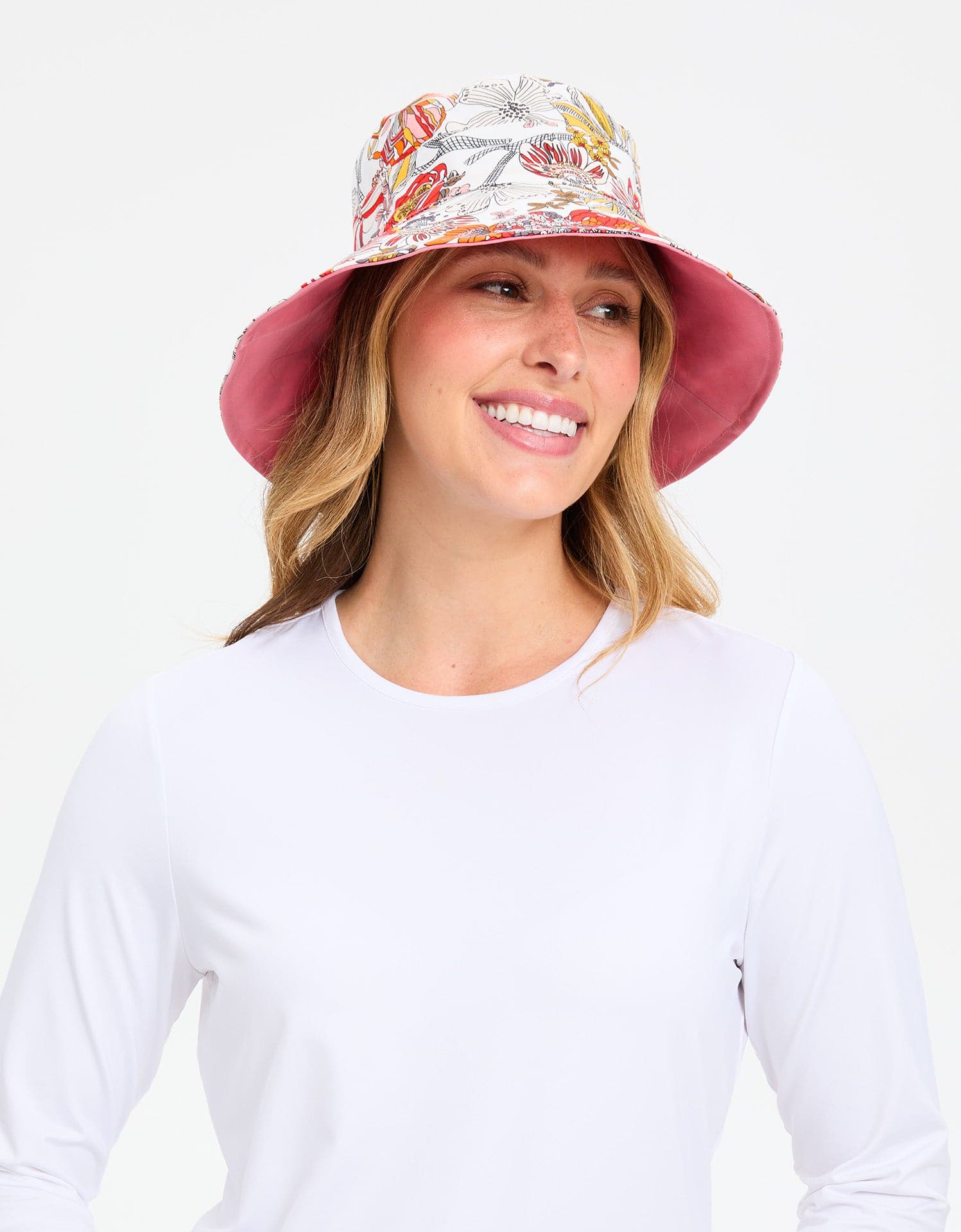 Reversible Wide Brim Printed Hat UPF50+