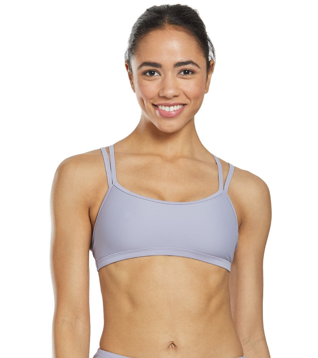 Sporti Active Double Cross Workout Bikini Top Lavender Grey