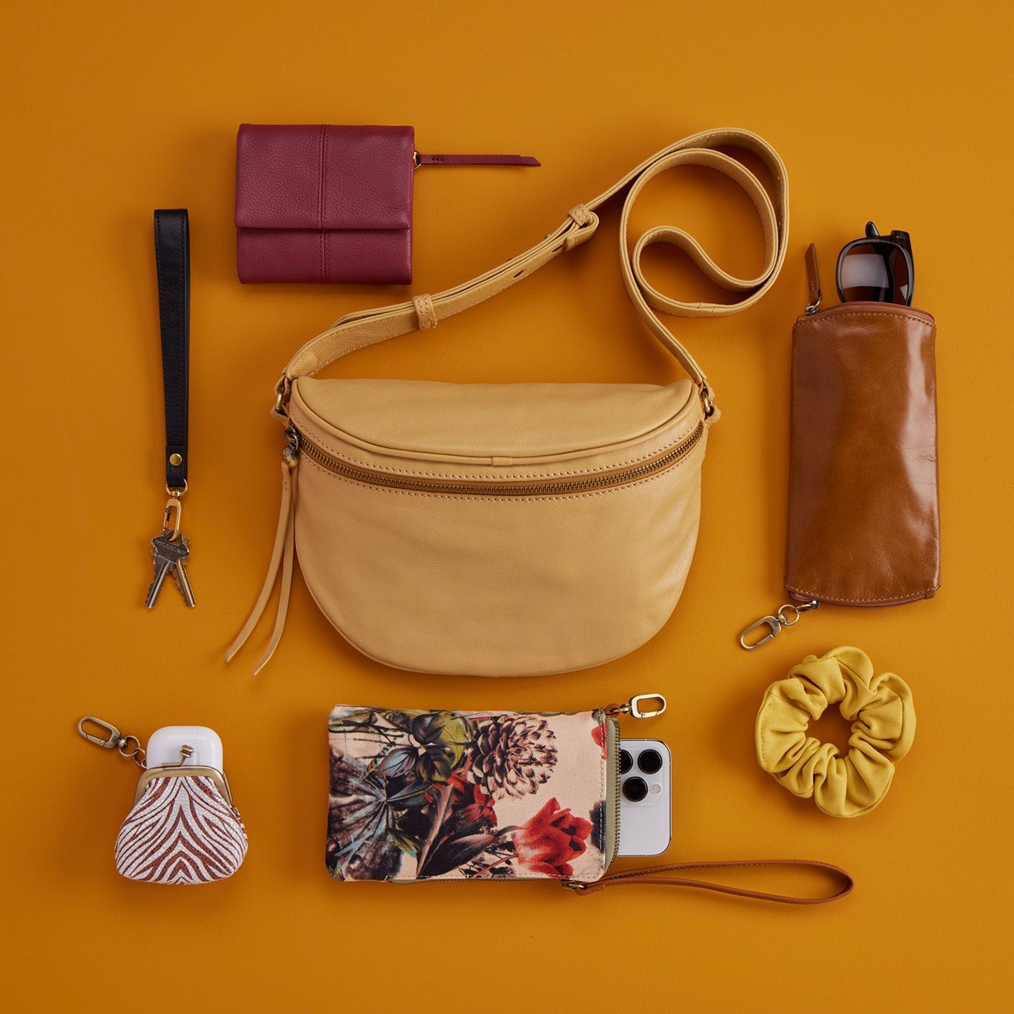 Juno Belt Bag in Soft Leather - Chamois