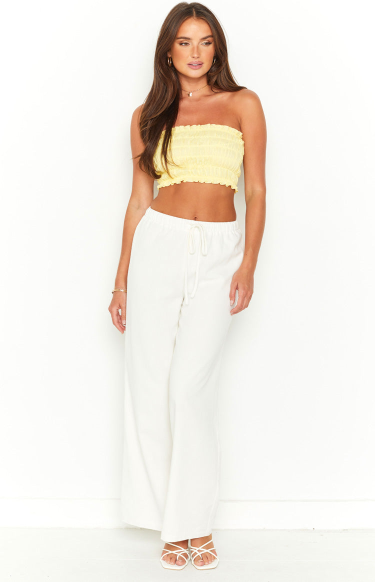 Oli White Linen Blend Pants