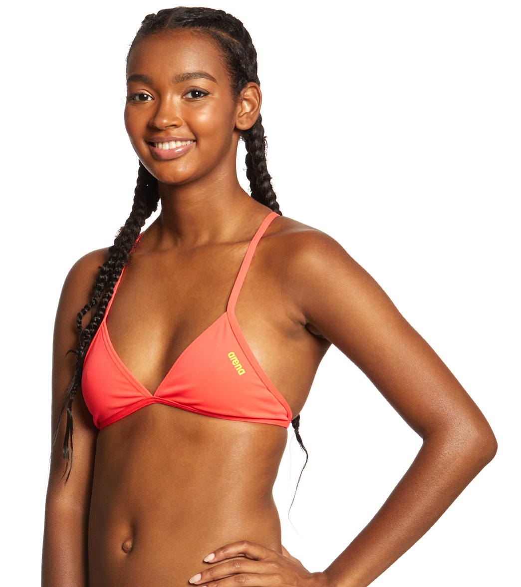 Arena Women's Rulebreaker Triangle Feel Bikini Top Flou Red/Yellow Star