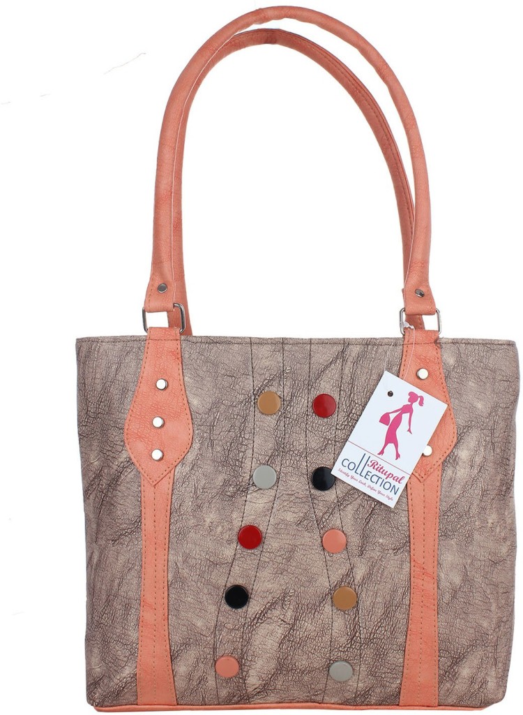 Ritupal COLLECTIONWomen Brown, Beige Hand-held Bag - Extra Spacious