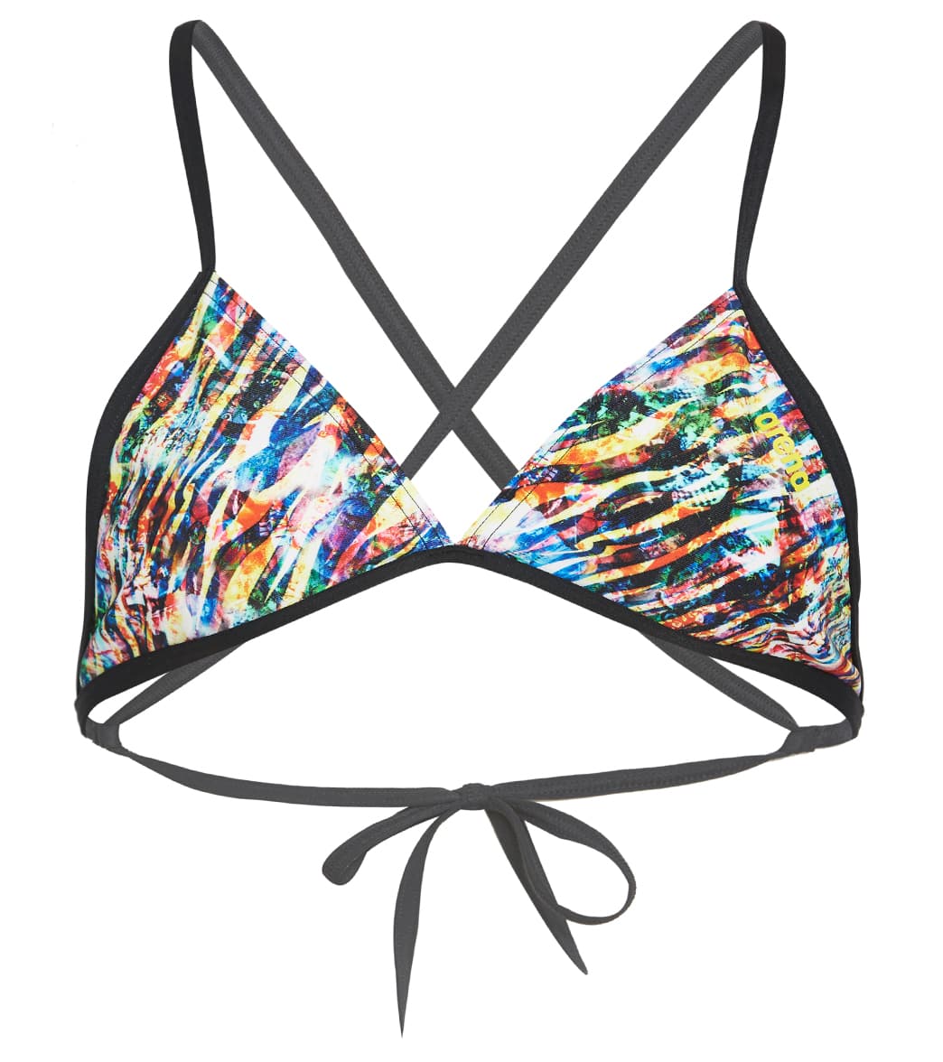 Arena Women's Rulebreaker Triangle Feel Bikini Top Black Multi/Black