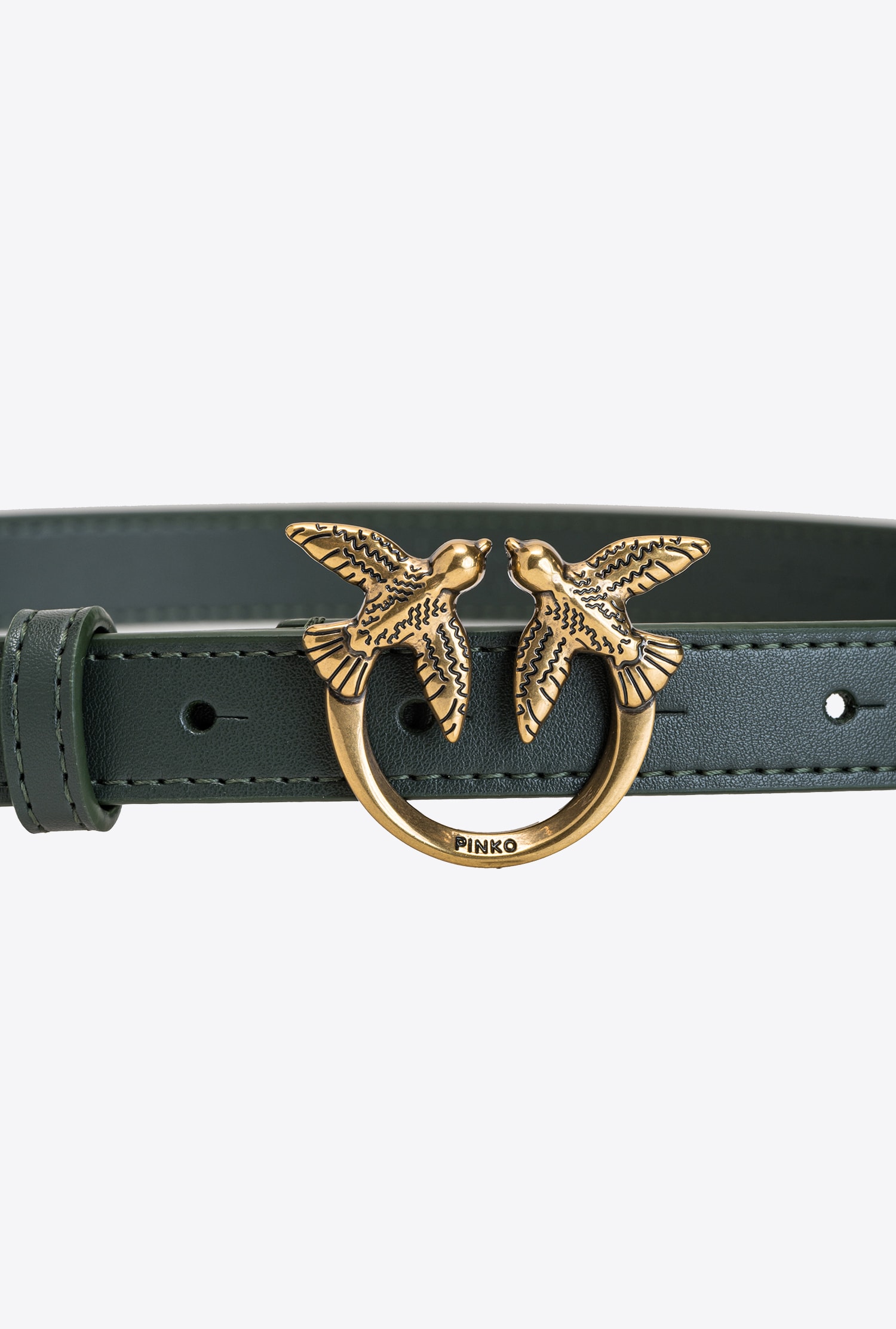 Love Birds thin leather belt