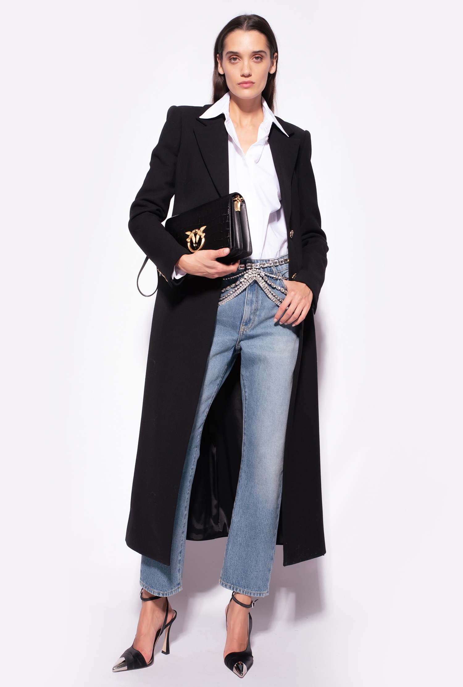 Jeans with jewel chains