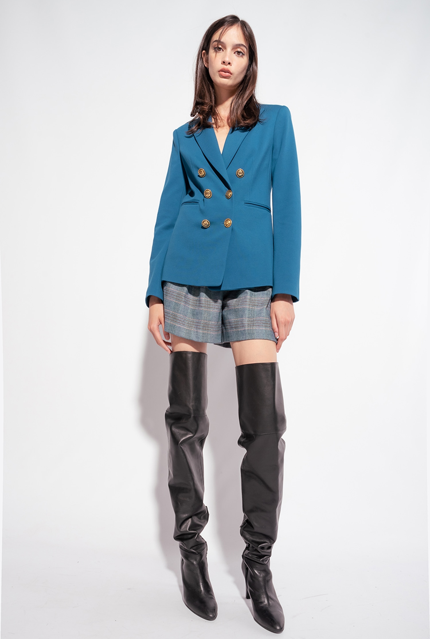 Blazer with jewel buttons