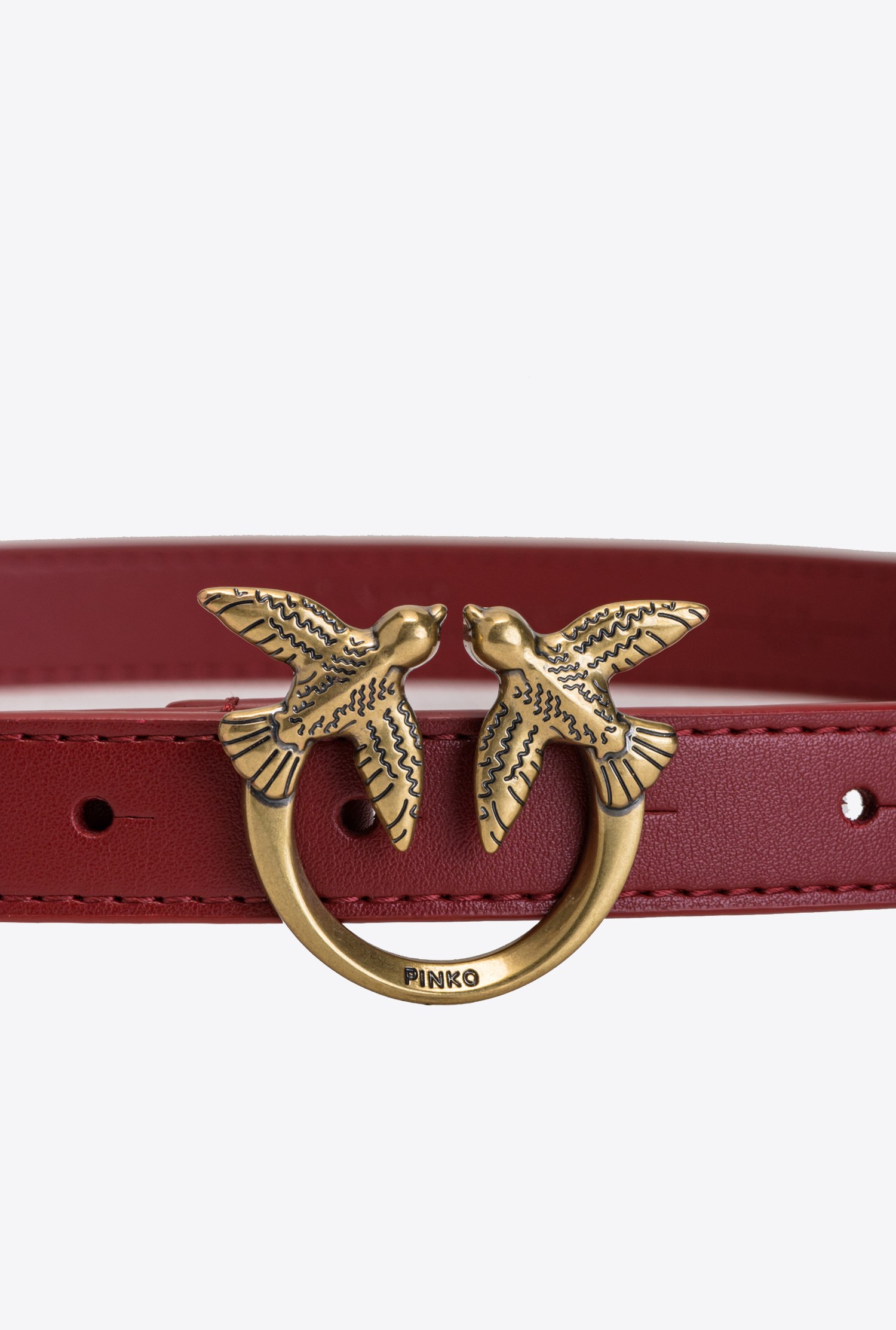Love Birds thin leather belt