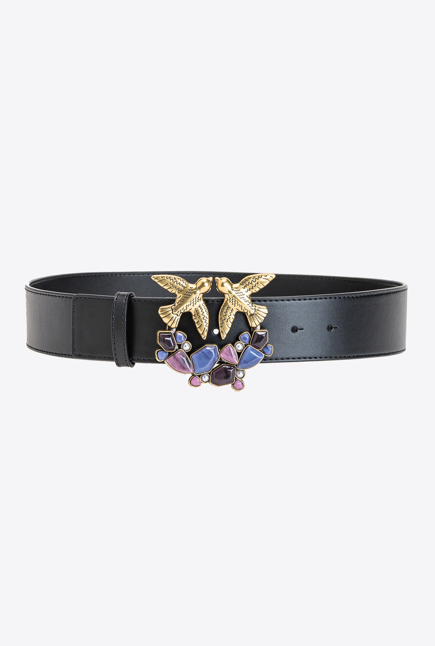 Love Birds belt with multicoloured stones