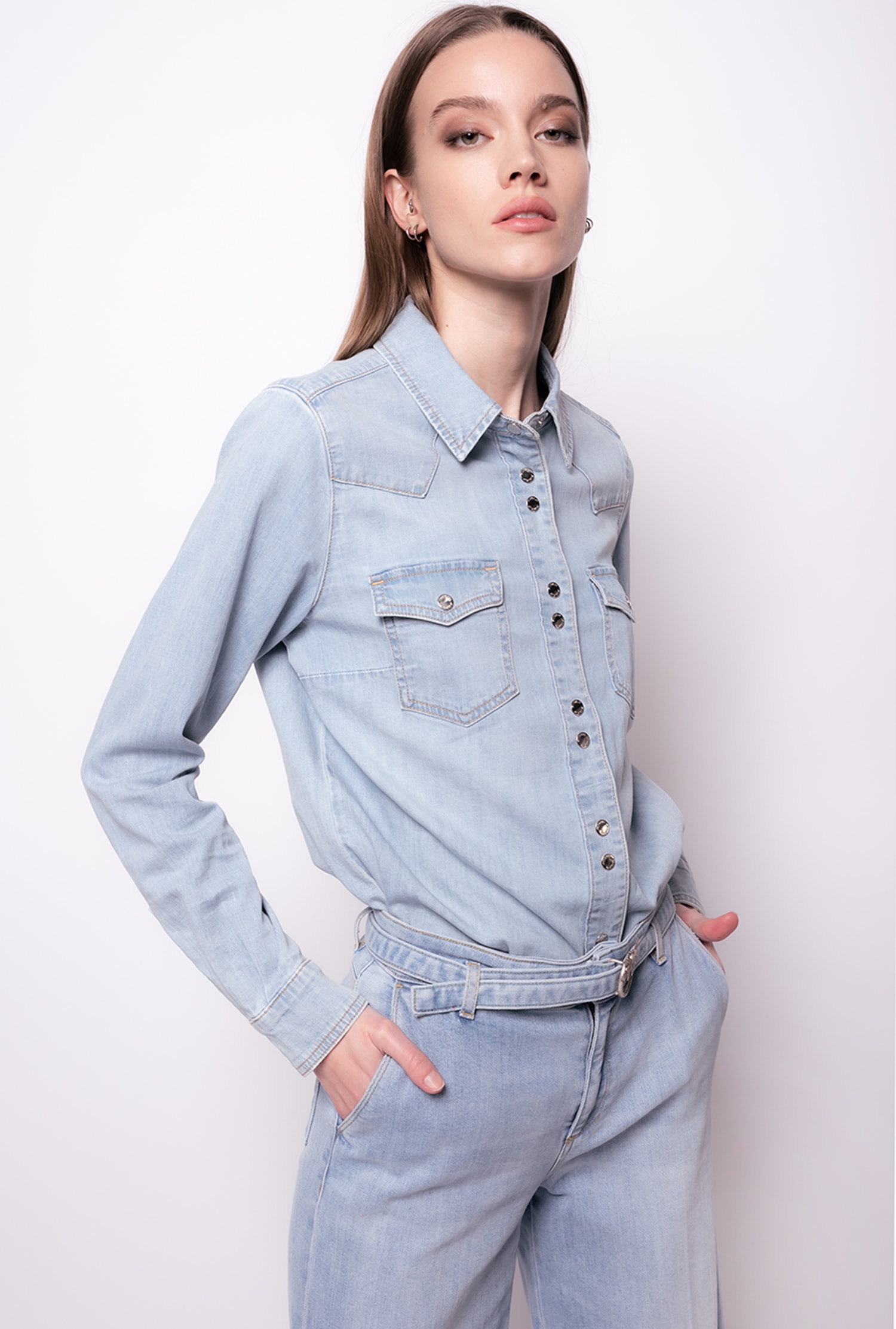 Light twill denim shirt