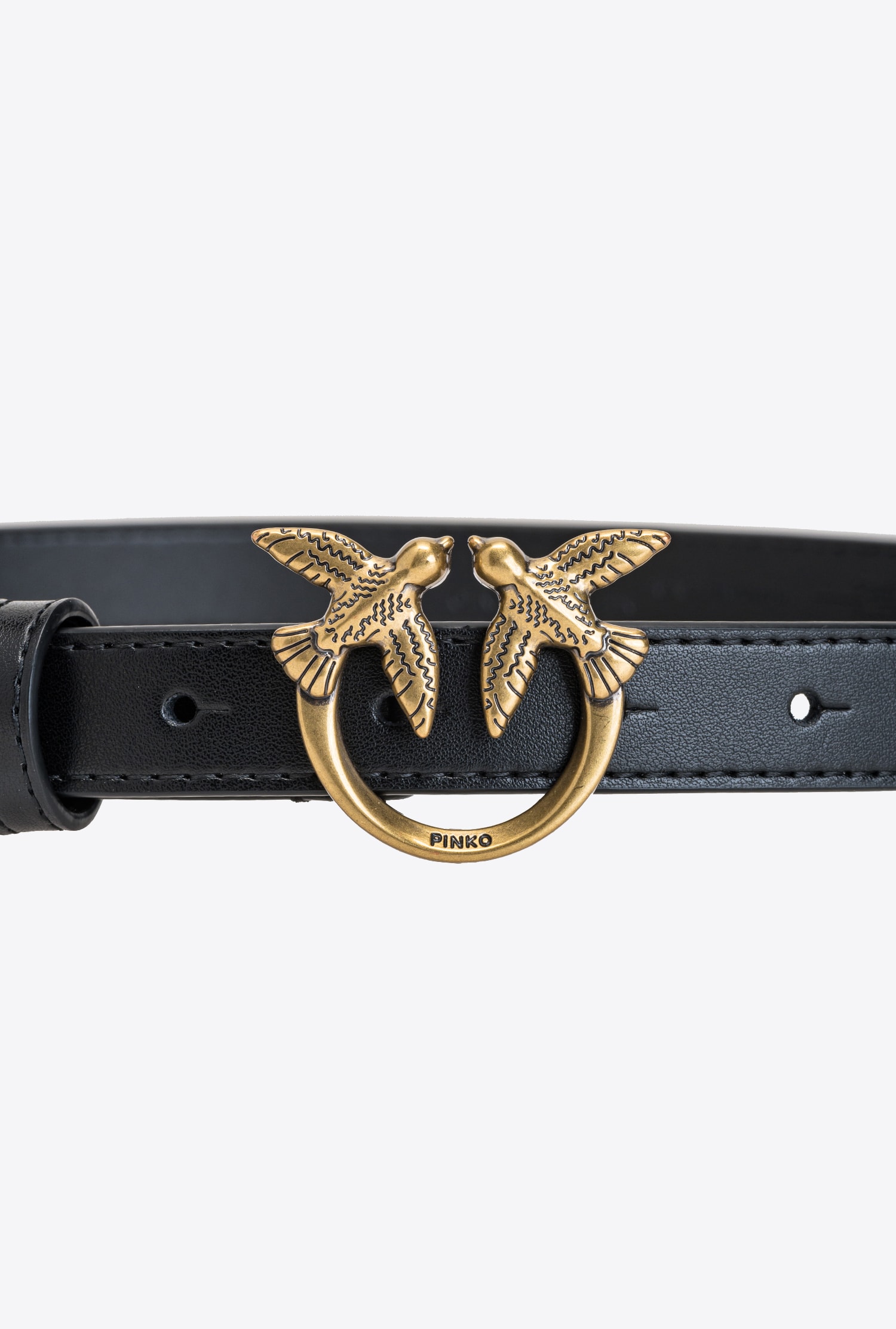 Love Birds thin leather belt