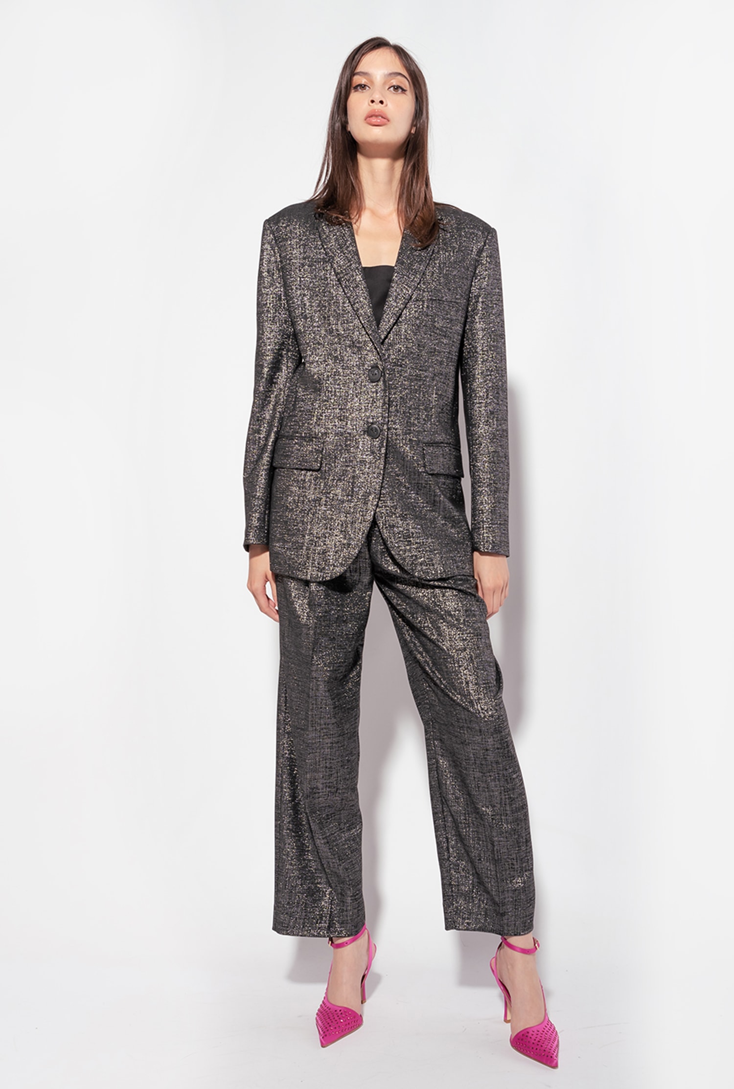 Single-breasted lurex blazer