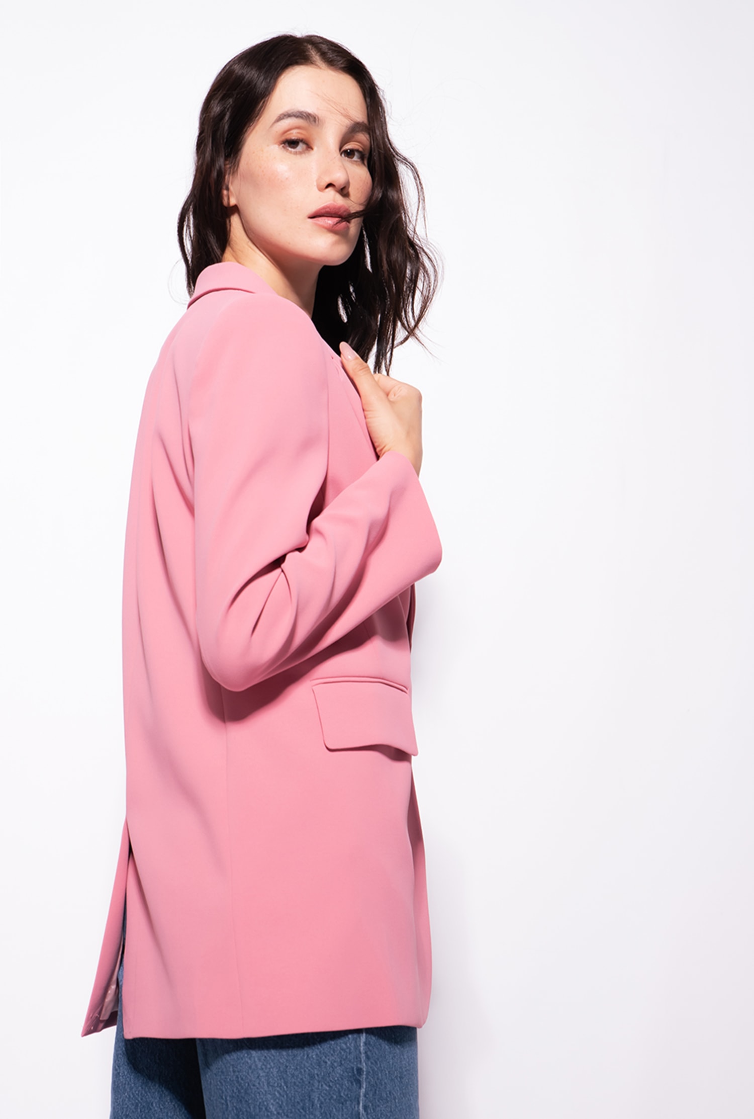 Single-breasted stretch crêpe blazer