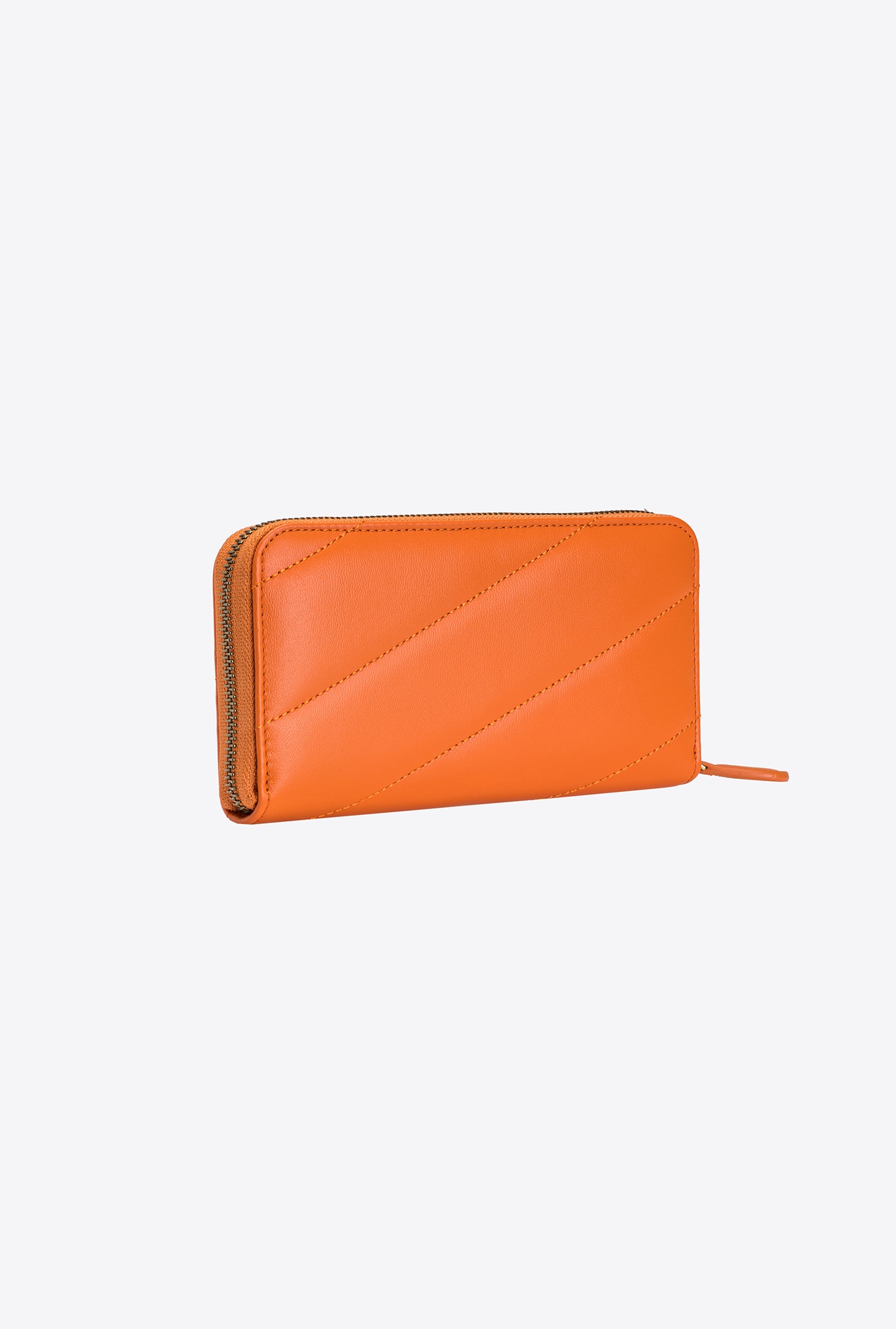 Zip-around quilted wallet