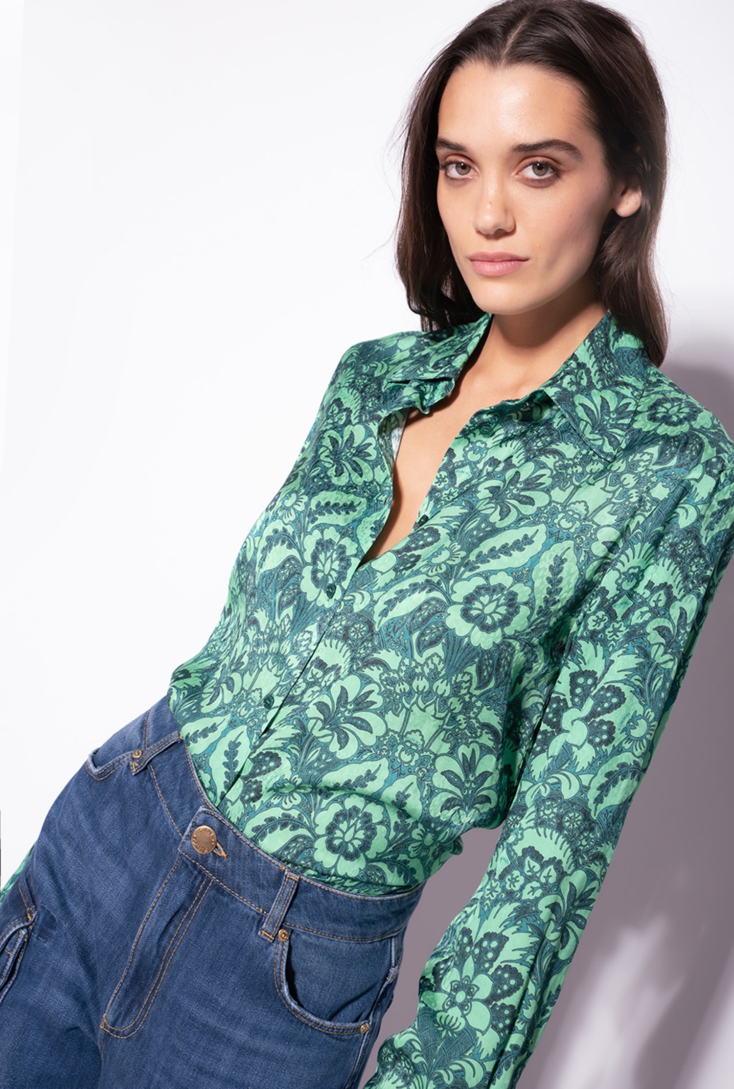 Floral jacquard shirt