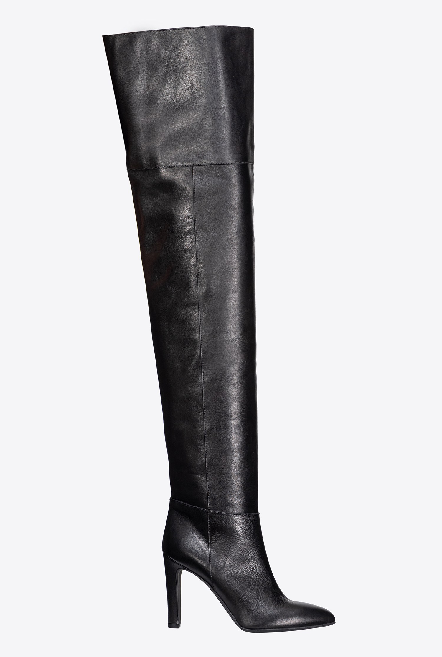 Thigh-high leather boots