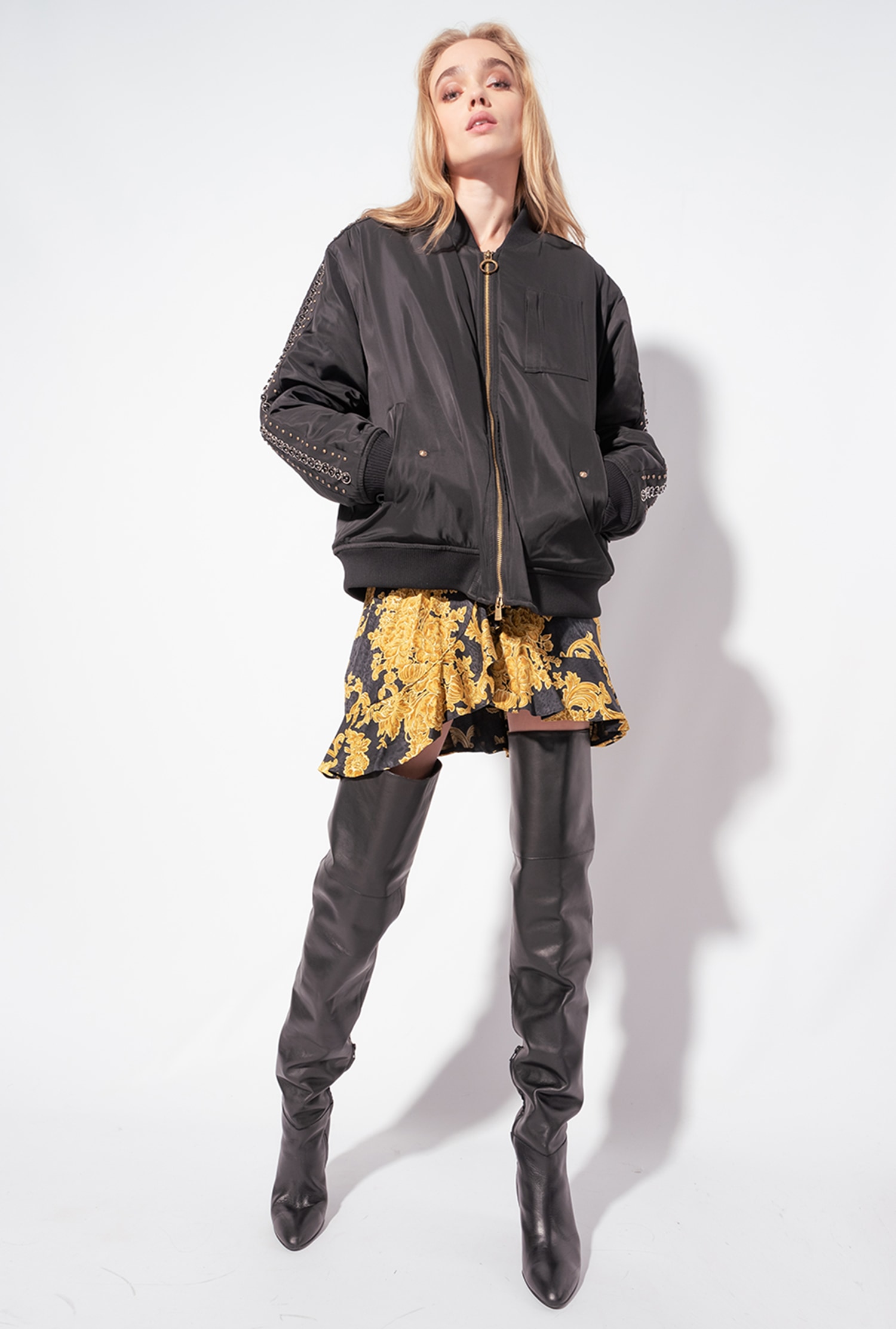 Rhinestone bomber jacket